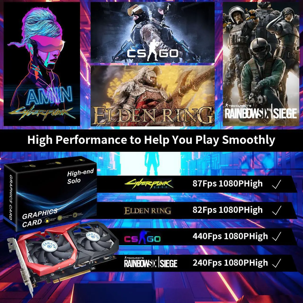 Alt view image 3 of 6 - ZER LON GeForce GTX 1660 Super 6GB Graphics Cards, GDRR6 192Bit PCIE 3.0X16 Computer Gaming Gpu, Dual Freeze Fans Video Card with HDMI/DP/DVI Ports Support 4K and 8K HD