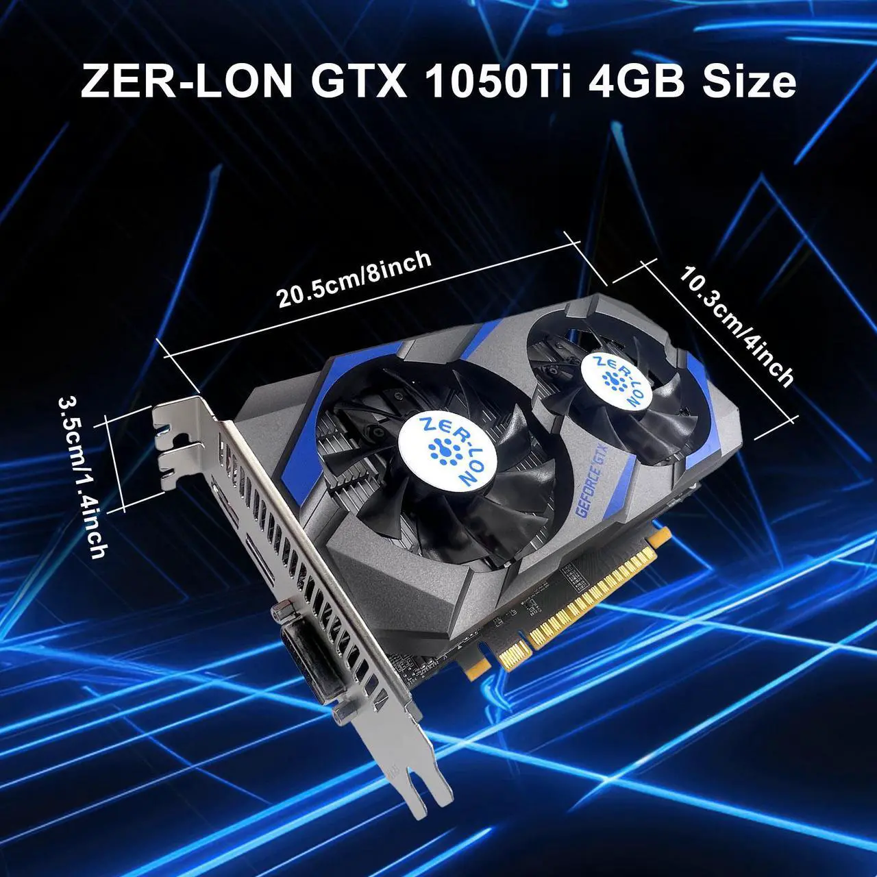 Alt view image 5 of 7 - ZER LON GeForce GTX 1050 Ti Gaming Graphics Card, 4GB GDDR5 128bit 1291MHz DP HDMI DVI-Output GPU, PCI Express 3.0 Support Up to 4K Video Card for Office and PC Gaming