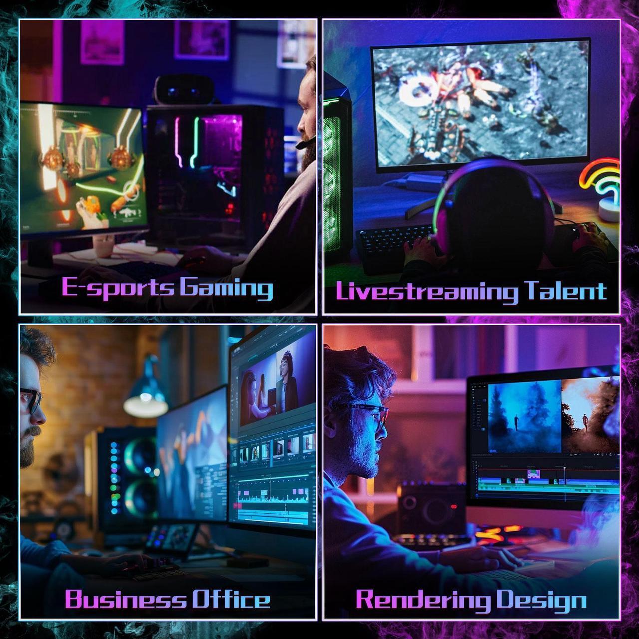 Alt view image 3 of 7 - ZER-LON Gaming PC Desktop Computer, Intel Core I5-9400F up to 3.9 GHz, GTX 1050Ti 4G, 16G DDR4 RAM, 1TB NVME SSD, WiFi 5.0, Prebuilt Gaming PC Tower Computer with RGB Fan x 4, Windows 11 Home