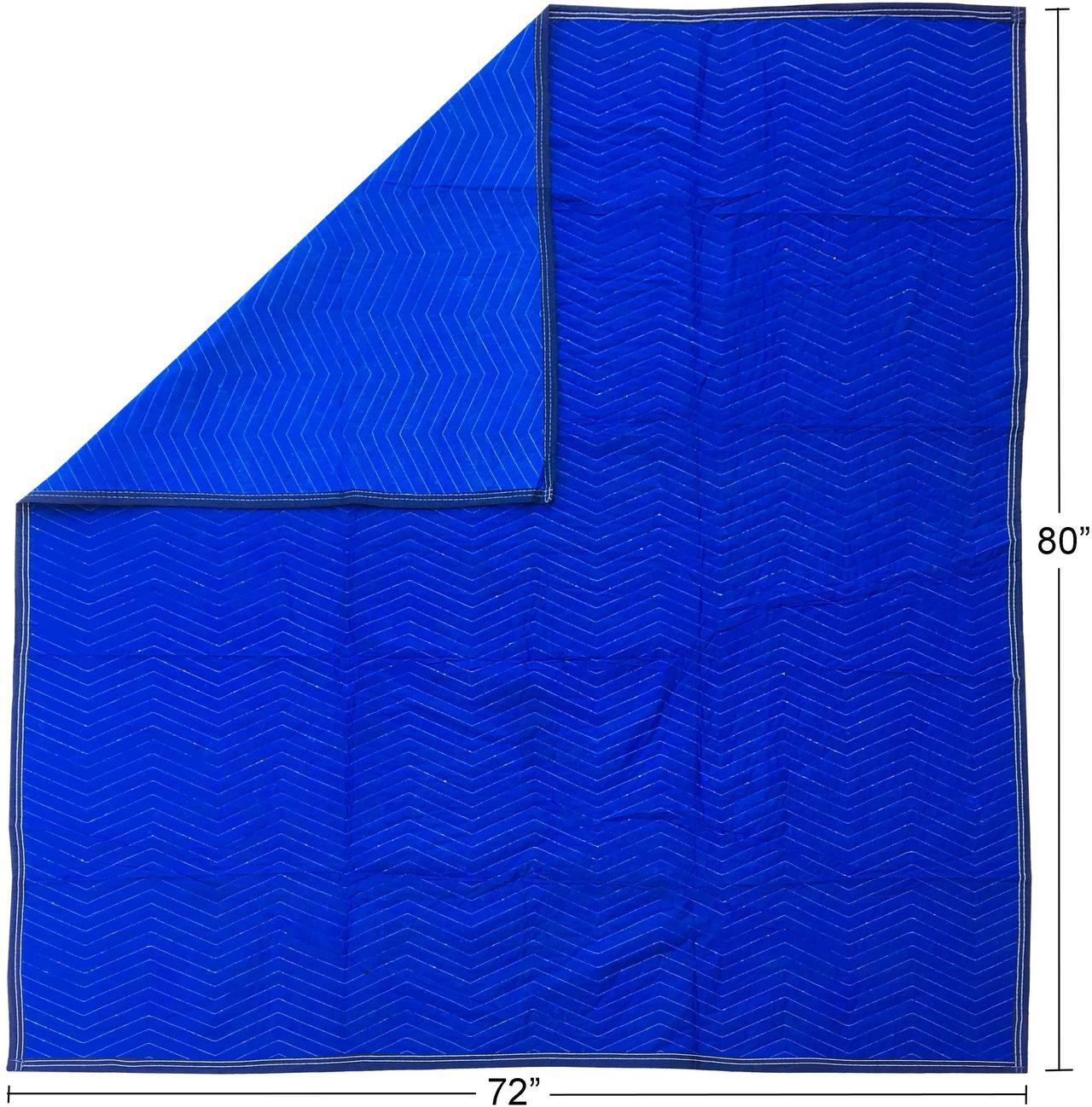 Alt view image 3 of 7 - UBMOVE Pro Economy Moving Blankets (4 Pack) 35lbs/doz 2.92lb/ea 72"x80" Blue