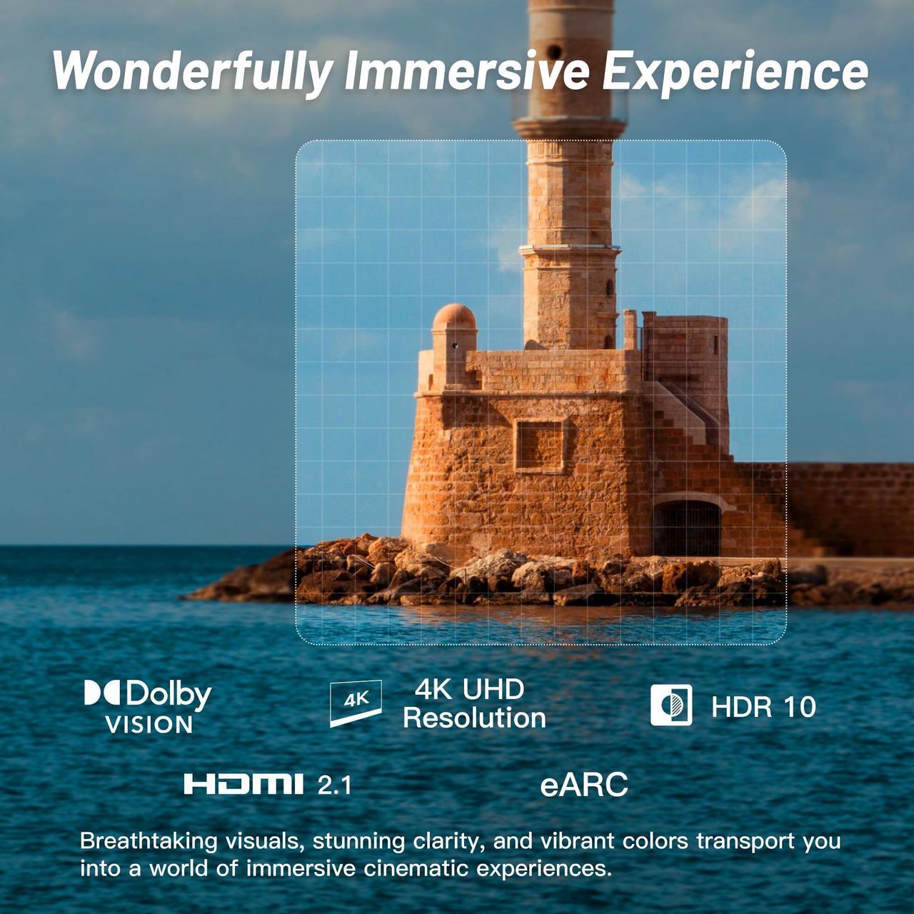 Alt view image 2 of 7 - FPD 55-inch Smart TV Google TV 4K UHD with Google Play and Google Cast Built-in, HDR 10, Dolby Vision Dolby Atmos, MEMC, Voice Remote, Stream Live TV(Canvas-Series, CG55-C1, 2024 Model)