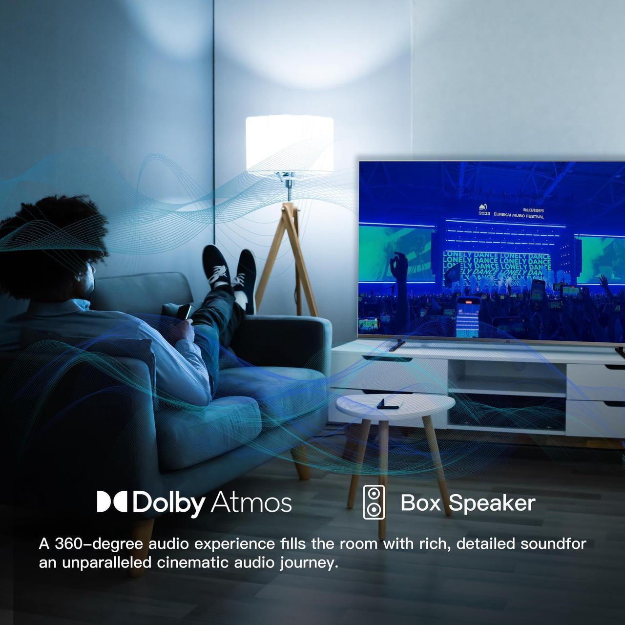 Alt view image 3 of 7 - FPD 55-inch Smart TV Google TV 4K UHD with Google Play and Google Cast Built-in, HDR 10, Dolby Vision Dolby Atmos, MEMC, Voice Remote, Stream Live TV(Canvas-Series, CG55-C1, 2024 Model)