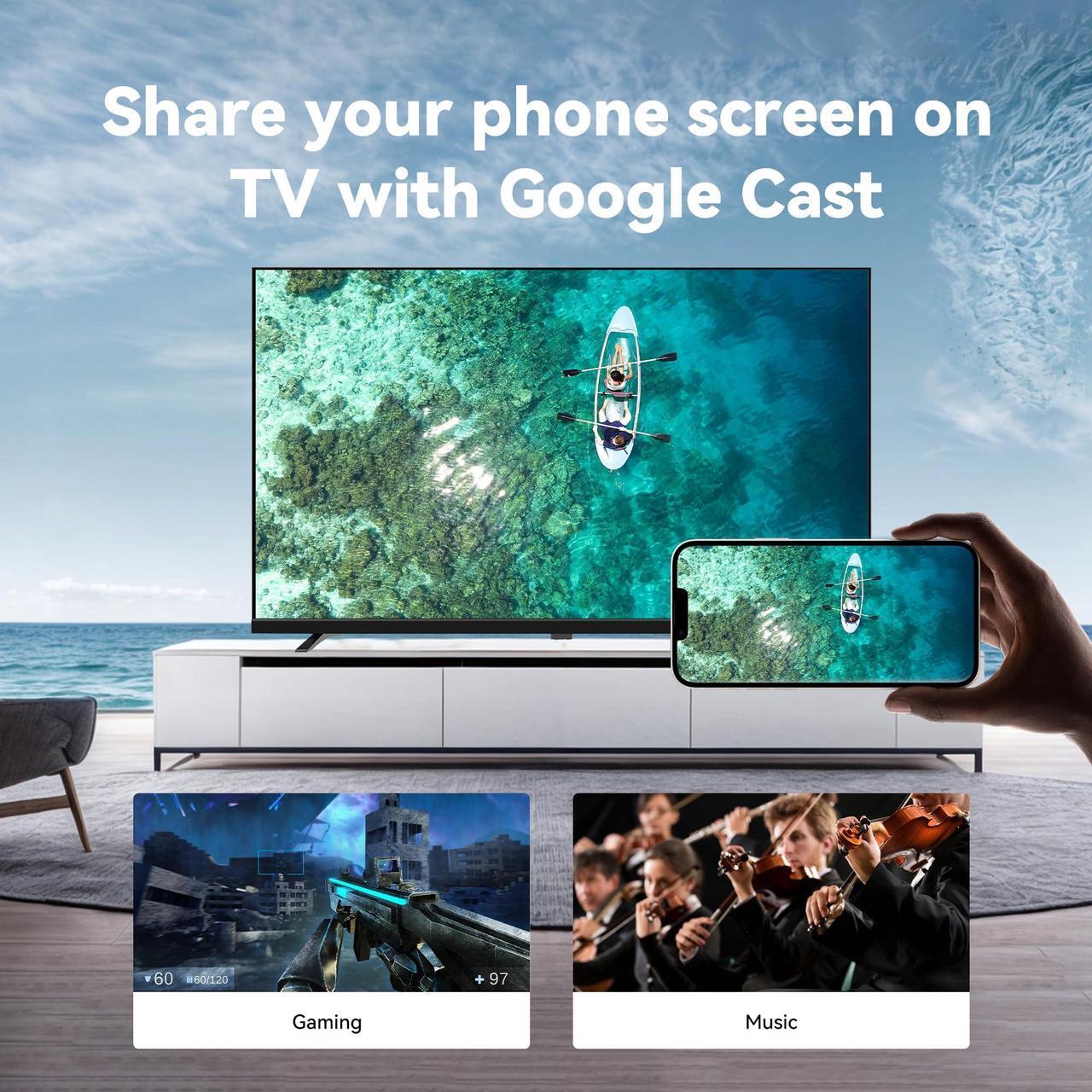 Alt view image 4 of 7 - FPD 40-inch Smart TV, 1080p Google TV with Google Play Built-in Google Cast, HDR 10, Dolby Audio, Voice Remote, Full HD Flat Screen Television (Palette-Series, CG40-P3, 2024)