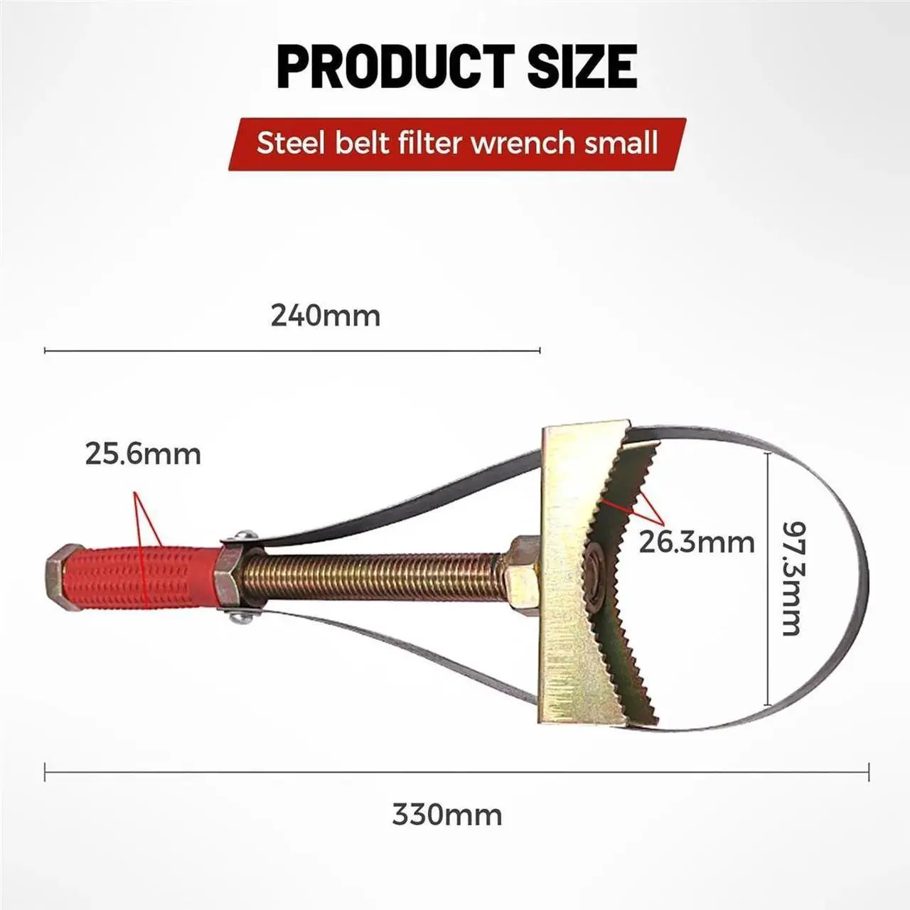 Alt view image 2 of 7 - JFEYV Heavy Duty Oil Filter Wrenches, Adjustable Oil Filter Wrench Removal Tool, Strap Wrench for Larger Size Oil Filters, Truck, Tractor, Excavators, Adjustable Strap 9-15cm Diameter (Large)