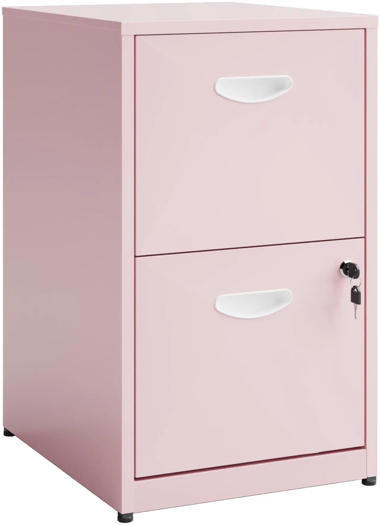 Main image of Polup 2 Drawer File Cabinet with Lock, Two Drawer Filing Cabinet for Home Office, Small Files Cabinets for Under Desk, Metal Locking Filing Cabinets for Letter Size, Pink, Assembly Required