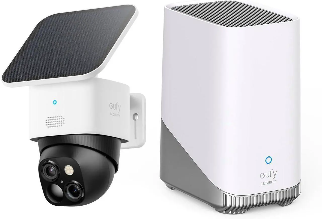 Main image of eufy Security SoloCam S340 with HomeBase 3, Solar Security Camera, Wireless Outdoor Camera, 360° Surveillance, No Blind Spots, 2.4 GHz Wi-Fi, No Monthly Fee, HomeBase S380 Compatible