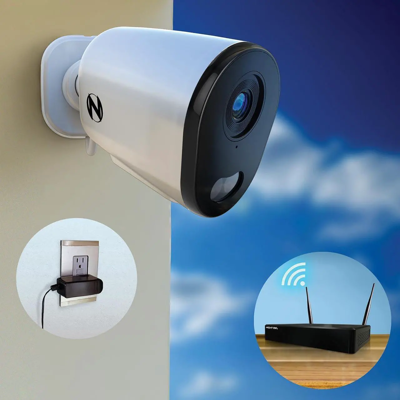 Alt view image 5 of 7 - Night Owl 10 Channel Bluetooth Video Home Security Camera System with (6) Plug-in Wi-Fi 2K HD Indoor/Outdoor Spotlight Cameras with 2-Way Audio and 1TB Hard Drive (Expandable up to 10 Cameras)