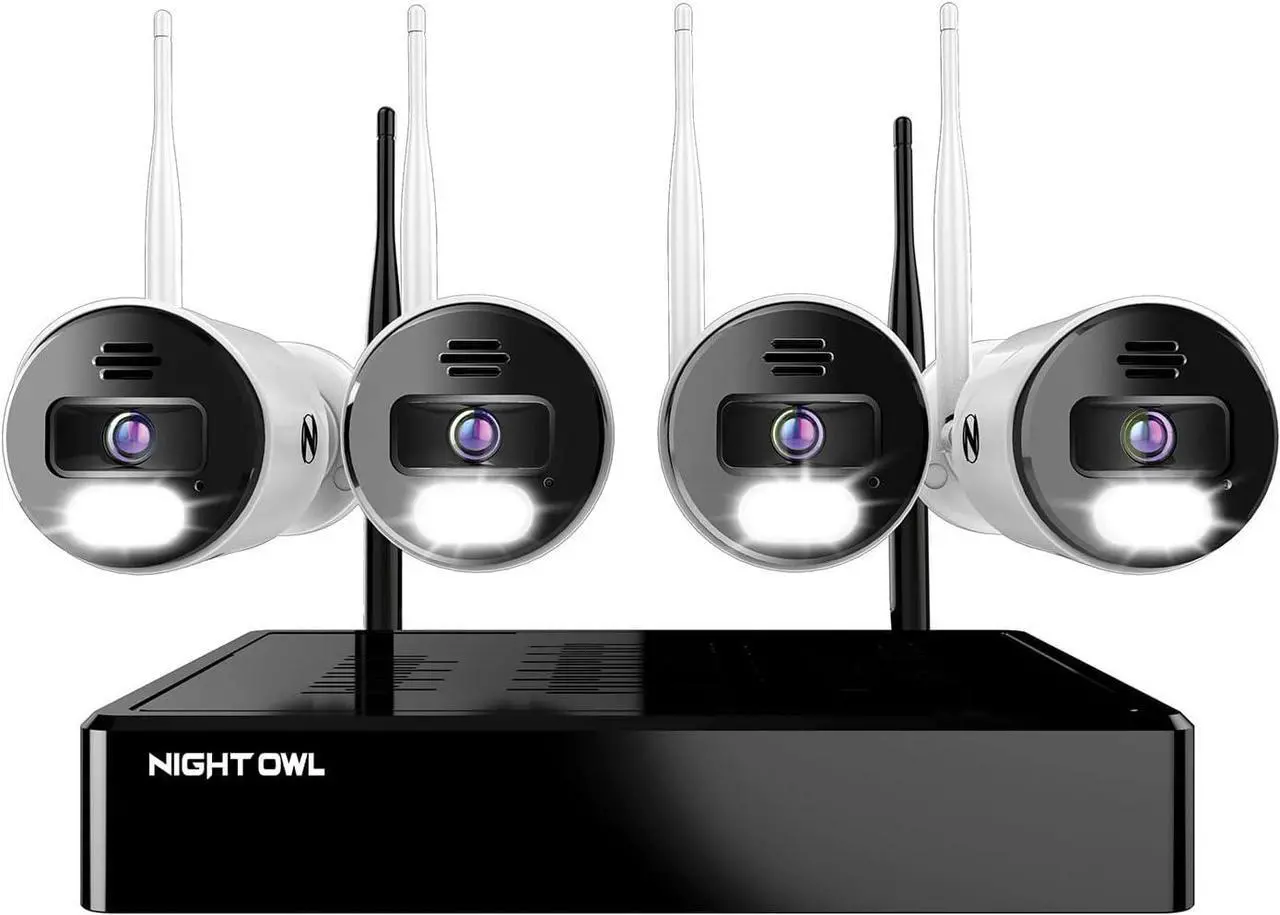 Main image of Night Owl 10 Channel Bluetooth Video Home Security Camera System with (4) Wi-Fi IP 4K HD Indoor/Outdoor Spotlight Cameras 2-Way Audio and 1TB Hard Drive, BTWN8-4L1