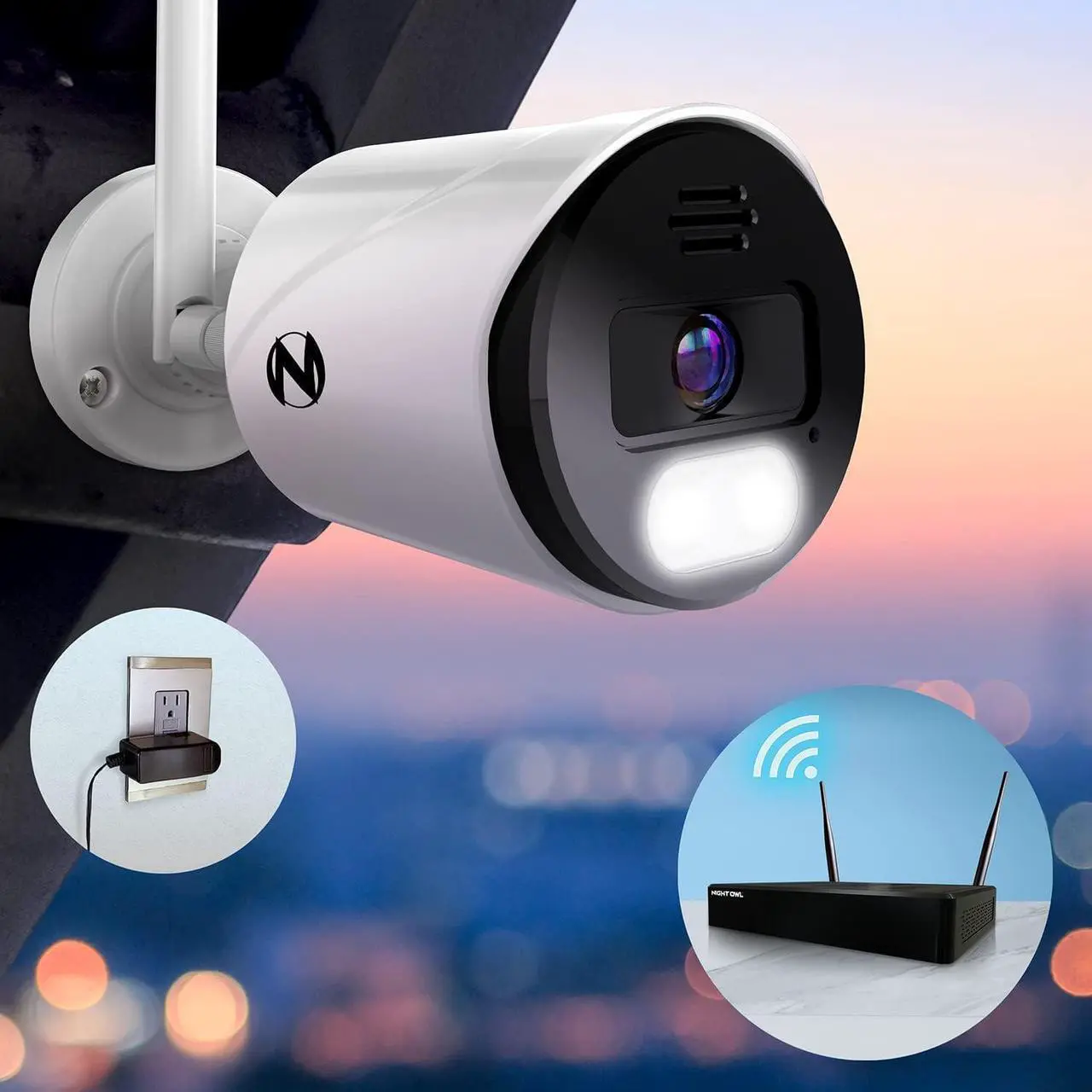 Alt view image 4 of 7 - Night Owl 10 Channel Bluetooth Video Home Security Camera System with (4) Wi-Fi IP 4K HD Indoor/Outdoor Spotlight Cameras 2-Way Audio and 1TB Hard Drive, BTWN8-4L1