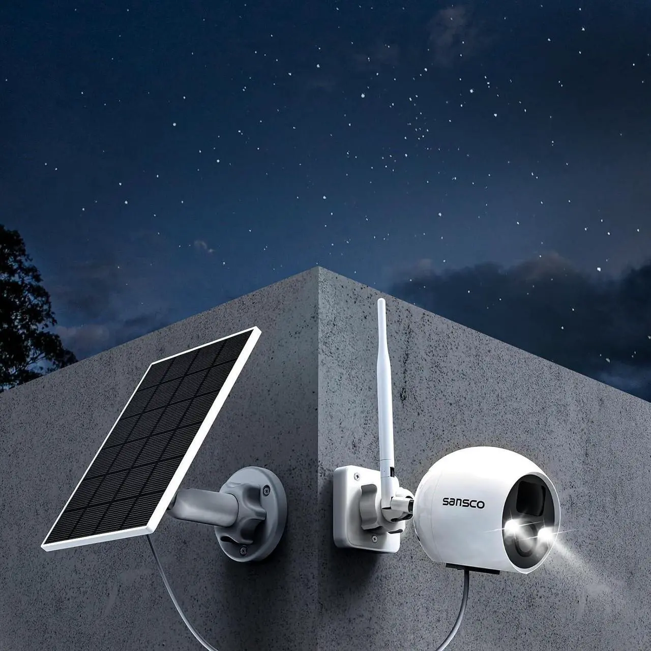 Alt view image 7 of 7 - [True Wire-Free] SANSCO Wireless Battery Powered Security Camera System with Solar Panels & 500GB HDD, 10 Channel 2K NVR Recorder, (4) 4MP Outdoor WiFi IP Cameras, 2 Way Audio, PIR Smart Detection