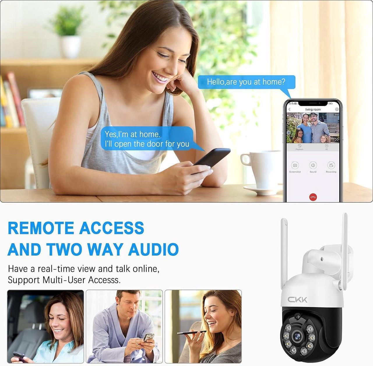 Alt view image 6 of 7 - Pan Tilt Zoom Wireless Security Camera System,4pcs 3MP PTZ Cameras Outdoor Indoor, 8 Channel 3MP WiFi Surveillance NVR System with 1TB Hard Drive,Floodlights & Siren Alarm,AI Human Detection