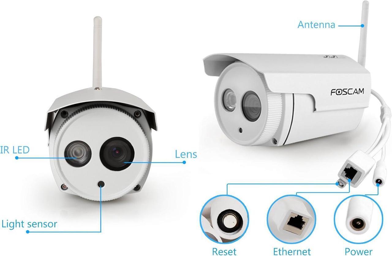 Alt view image 7 of 7 - Foscam HD 720P Outdoor WiFi Security Camera  Weatherproof IP66 Bullet / 1MP IP Wireless Surveillance Camera System with iOS/Android App, Night Vision up to 65ft, and More (FI9803P)