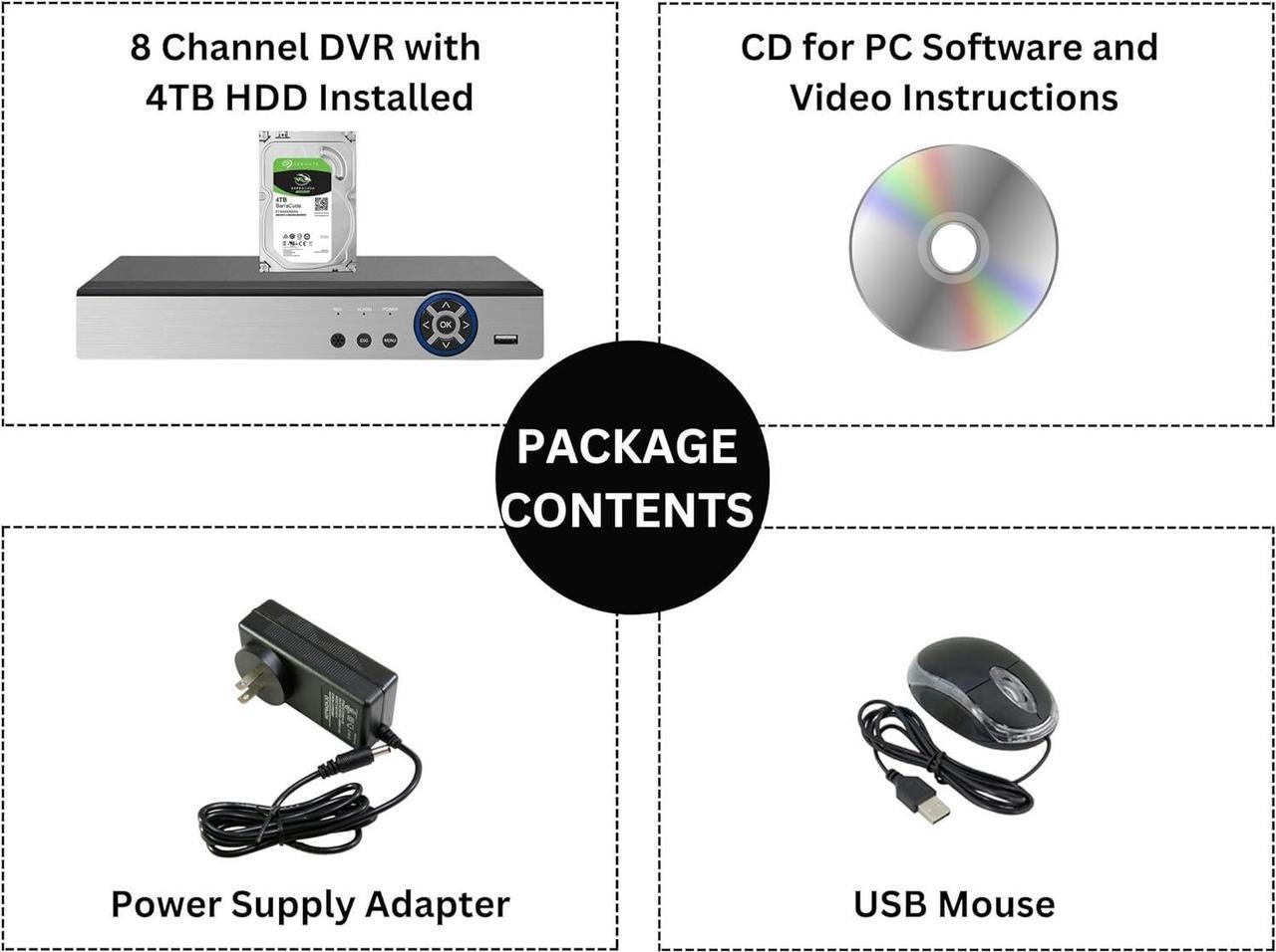 Alt view image 3 of 6 - Evertech 8 Channel Security DVR Recorder H.265 Hybrid 4in1 AHD TVI CVI Analog CCTV Security Camera System for up to 2.4mp Camera Digital Video Recorder 4TB Hard Drive