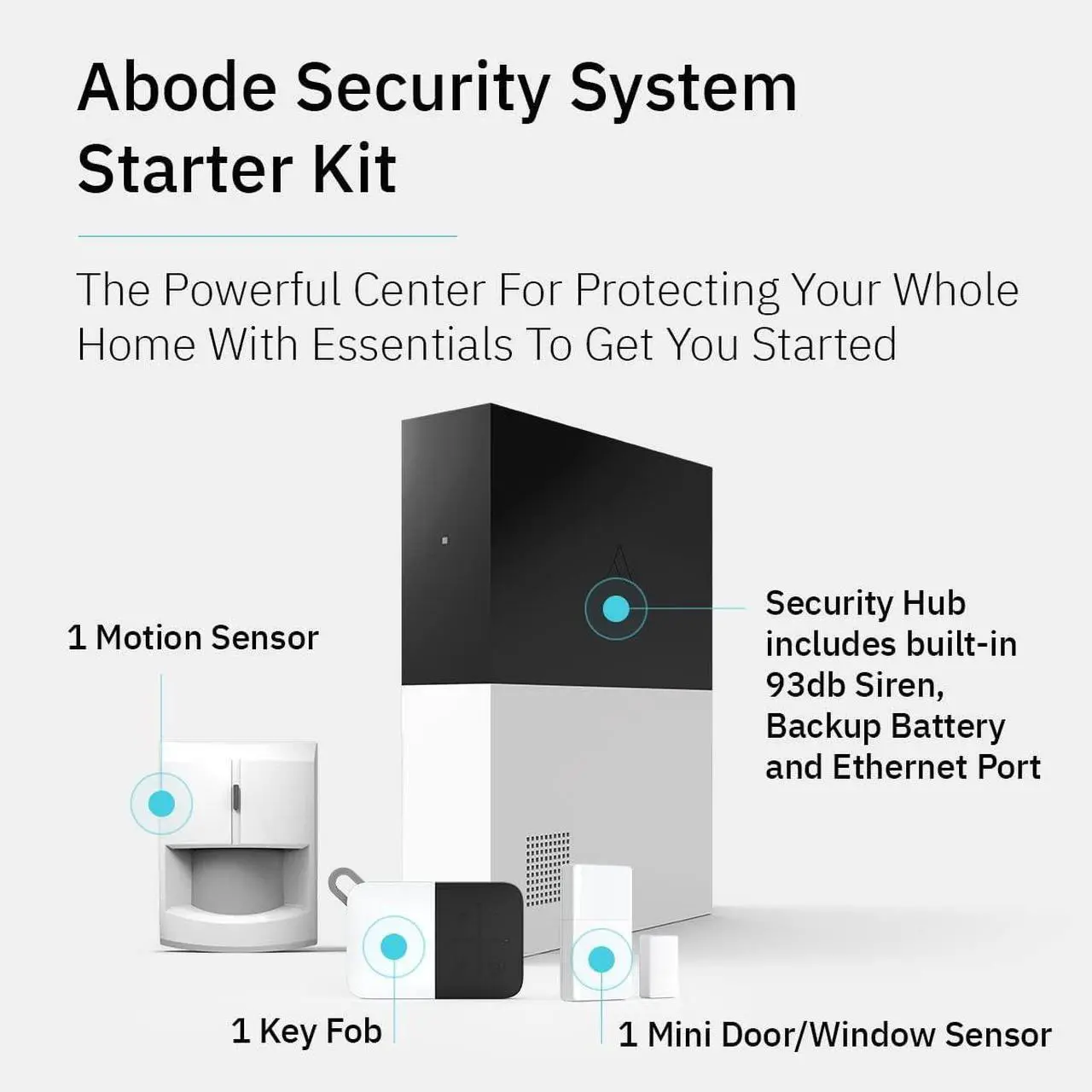 Alt view image 2 of 6 - Abode 4 Piece Wireless Smart Security System - Works with Apple HomeKit, Z-Wave and Zigbee Devices - Expandable to Protect Your Whole Home - Easy DIY Installation - Optional Professional Monitoring