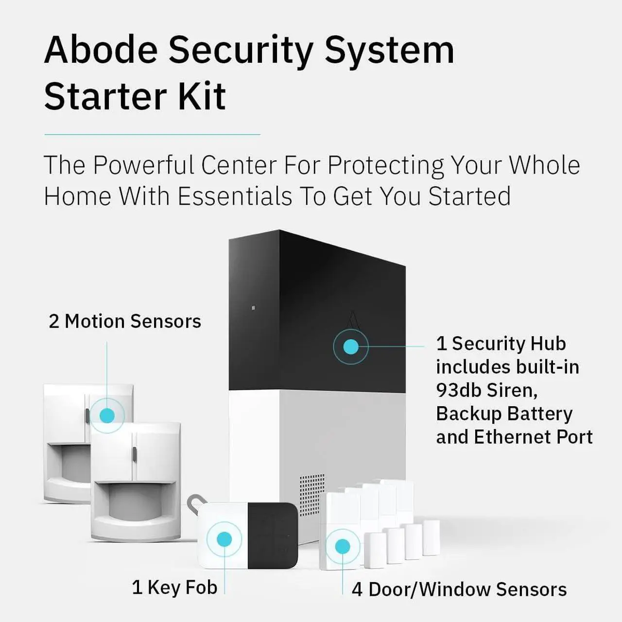 Alt view image 2 of 6 - Abode 8 Piece Wireless Smart Security System - Works with Apple HomeKit, Z-Wave and Zigbee Devices - Expandable to Protect Your Whole Home - Easy DIY Installation - Optional Professional Monitoring