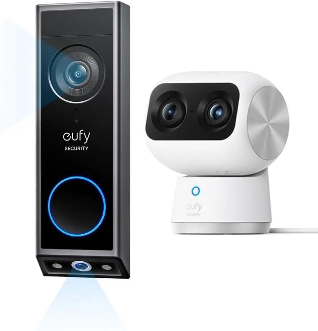 Main image of eufy Security Video Doorbell E340 (Battery Powered), Dual Cameras with Delivery Guard Indoor Cam S350, Dual Cameras, 4K UHD Resolution Security Camera with 8× Zoom and 360° PTZ