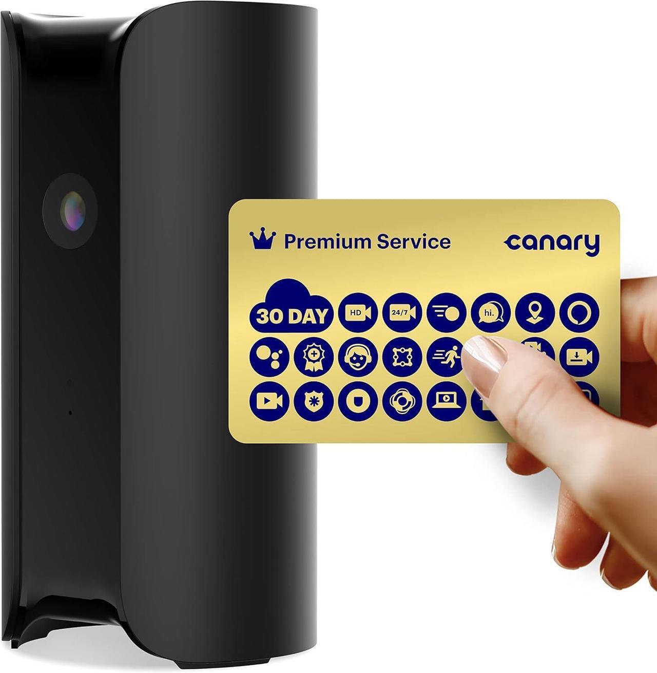 Main image of Canary Pro Indoor Home Security Camera + 1 yr Premium Service incl. WiFi 24/7 Watch Live, 30-day Cloud Recording, Smart Alerts, Siren, Climate Monitor, Two-way Talk, Night Vision & more smart features