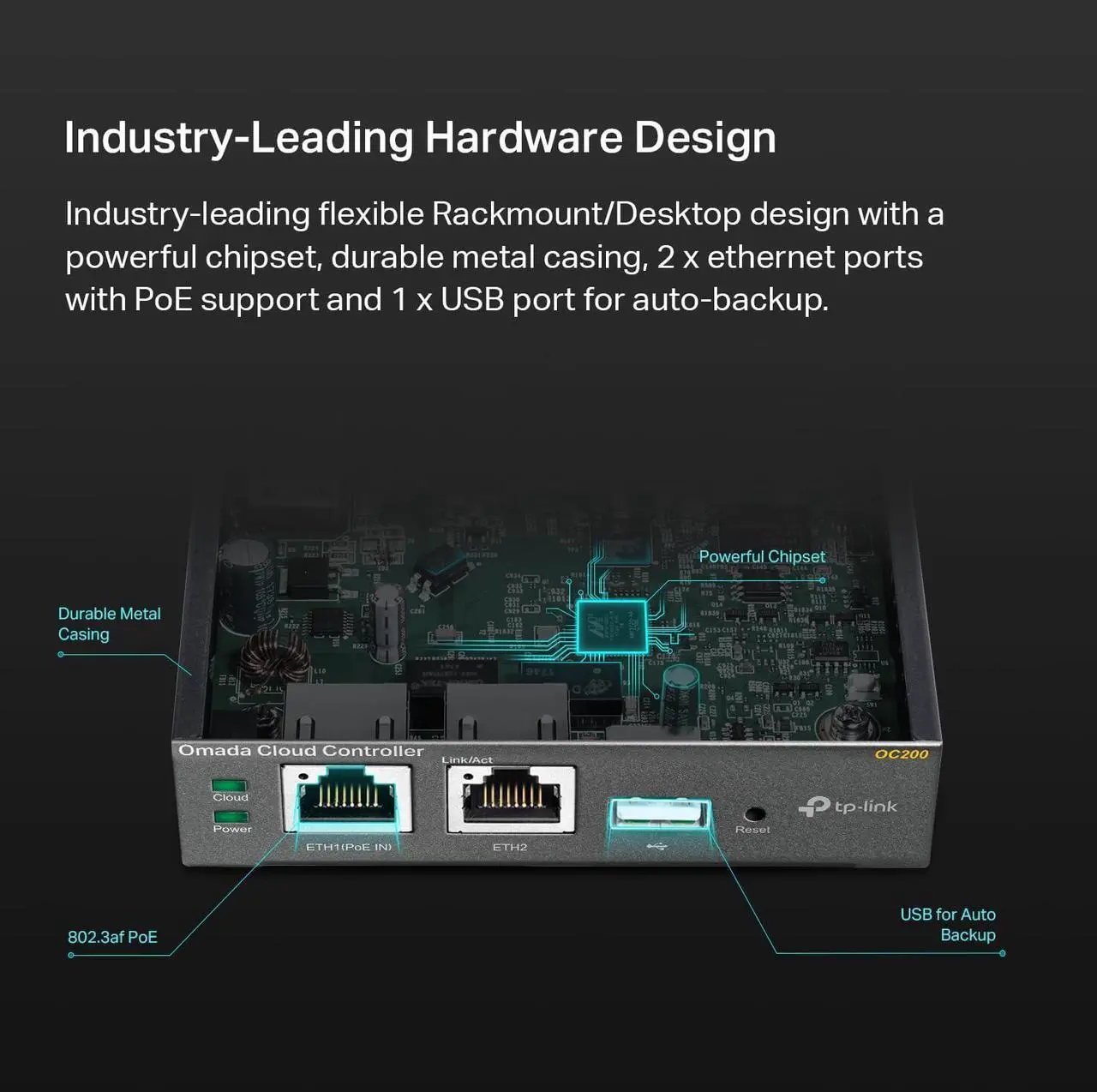 Alt view image 3 of 7 - TP-Link Omada Hardware Controller | SDN Integrated | PoE Powered | Manage Up to 100 Devices | Easy & Intelligent Network Monitor & Maintenance | Cloud Access & Omada App (OC200)