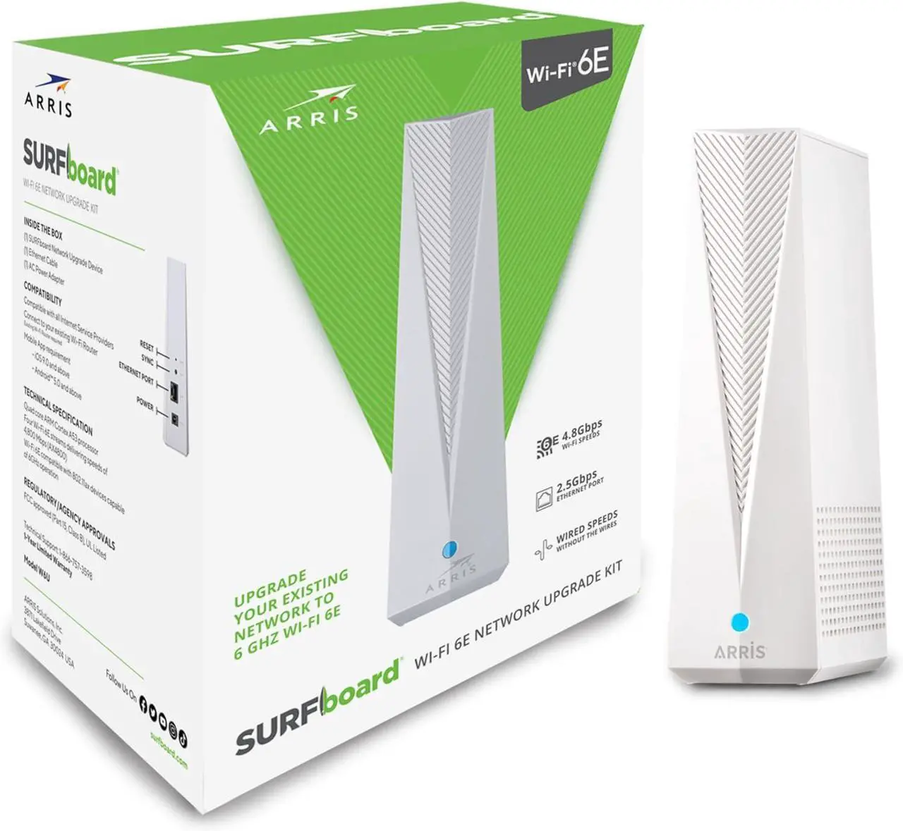 Alt view image 5 of 6 - ARRIS Surfboard Wi-Fi 6E Access Point | W6U | Dedicated 6 GHz Band for Compatible Devices | 2.5 Gbps Port | Works with Any Wi-Fi Device | Upgrade Your Network to Wi-Fi 6E