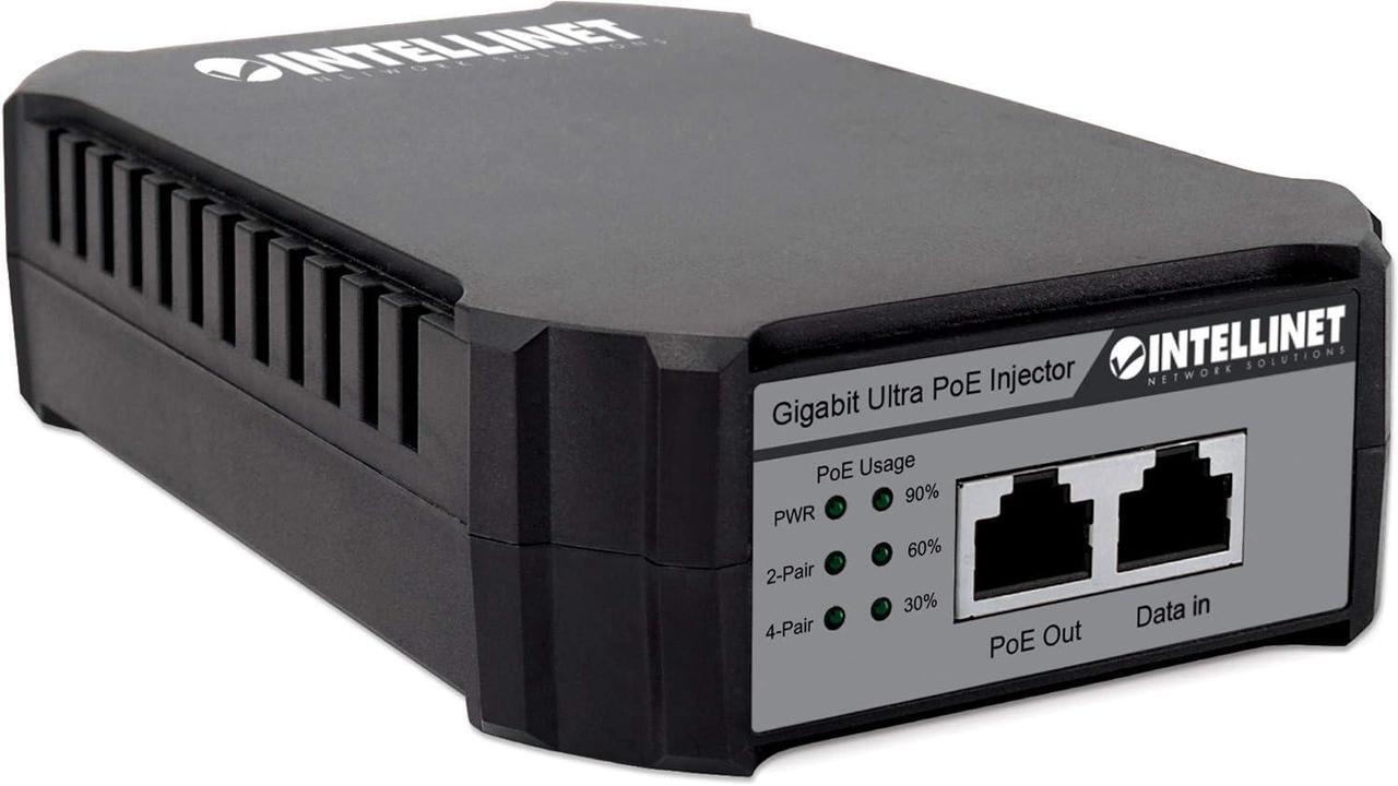 Alt view image 2 of 6 - Intellinet Network Solutions Gigabit Ultra PoE Injector One 95 W Port for Ultra PoE Powered Device up to 328 ft. (100 m), Plastic Housing