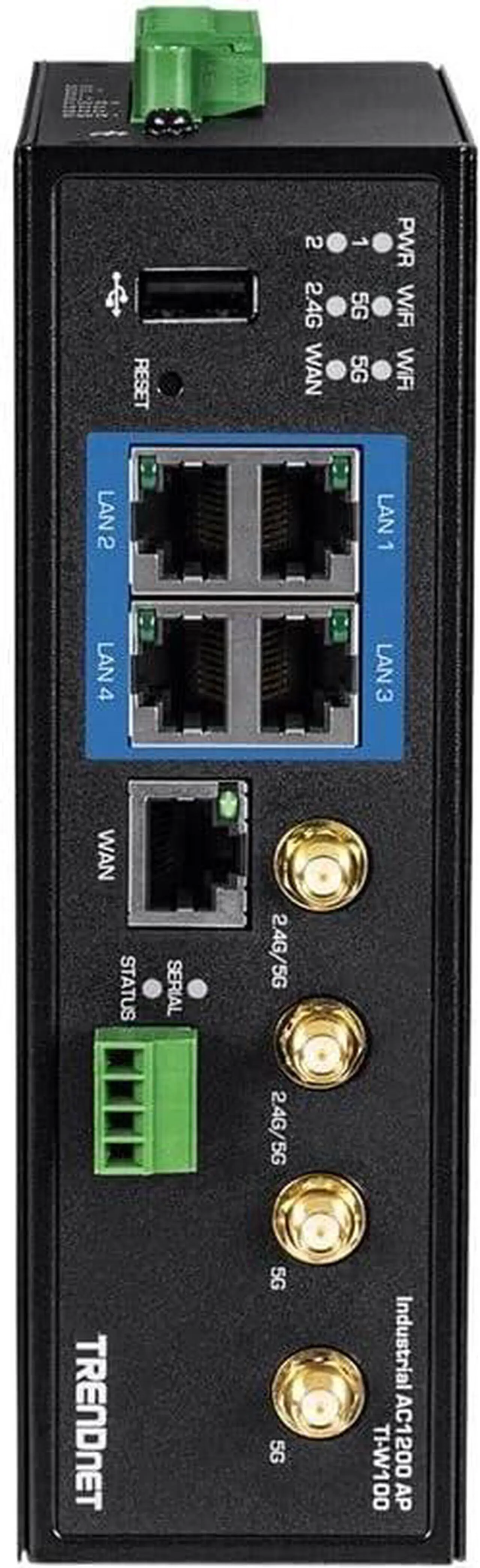 Alt view image 3 of 5 - TRENDnet Industrial AC1200 Wireless Dual Band Gigabit Router, Black, TI-W100