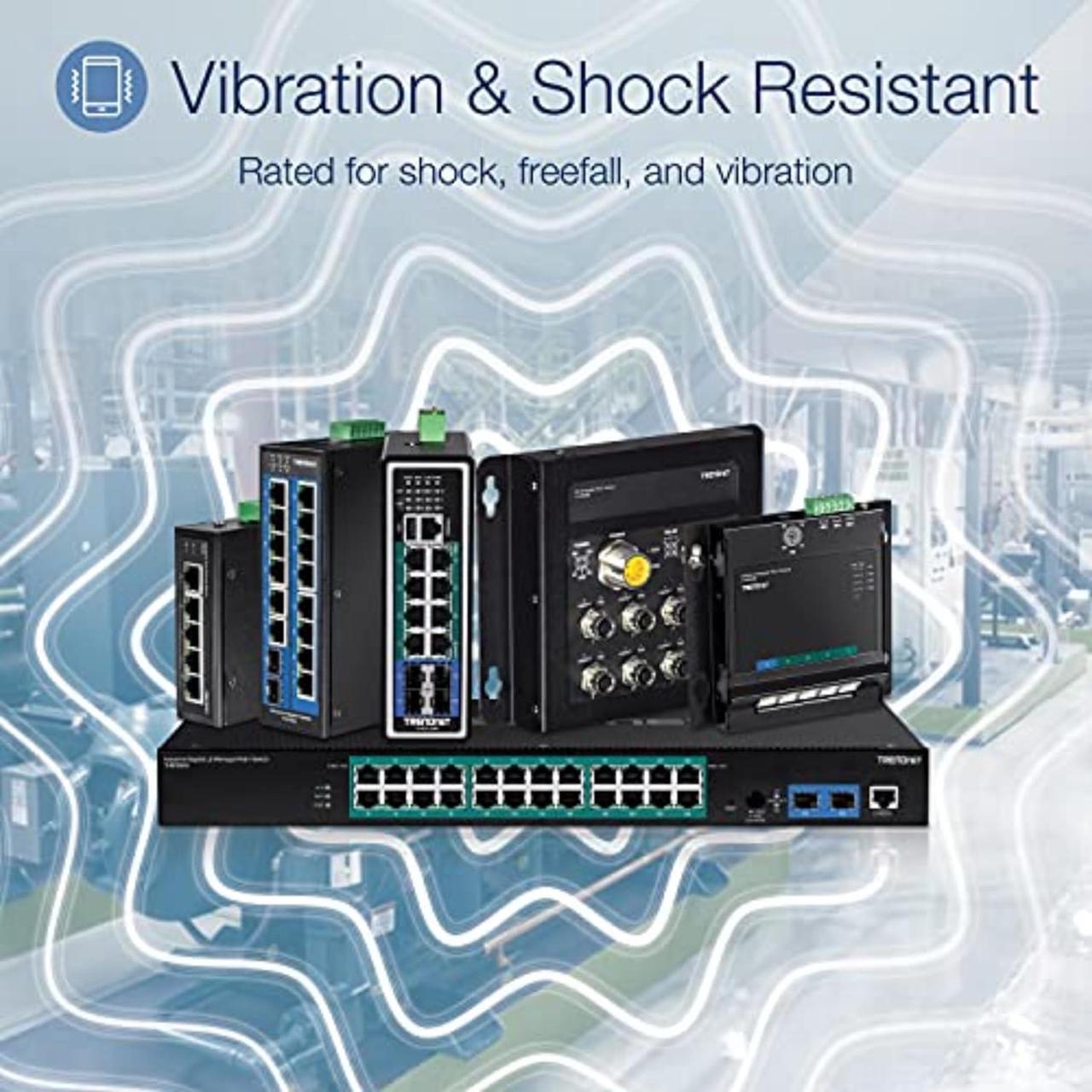 Alt view image 6 of 7 - TRENDnet 16-Port Hardened Industrial Unmanaged Gigabit PoE+ DIN-Rail Switch; TI-PG162; 14 x Gigabit Ports; 2 x Gigabit SFP Slots; 32Gbps; IP30 Gigabit Network Ethernet Switch; Lifetime Protection