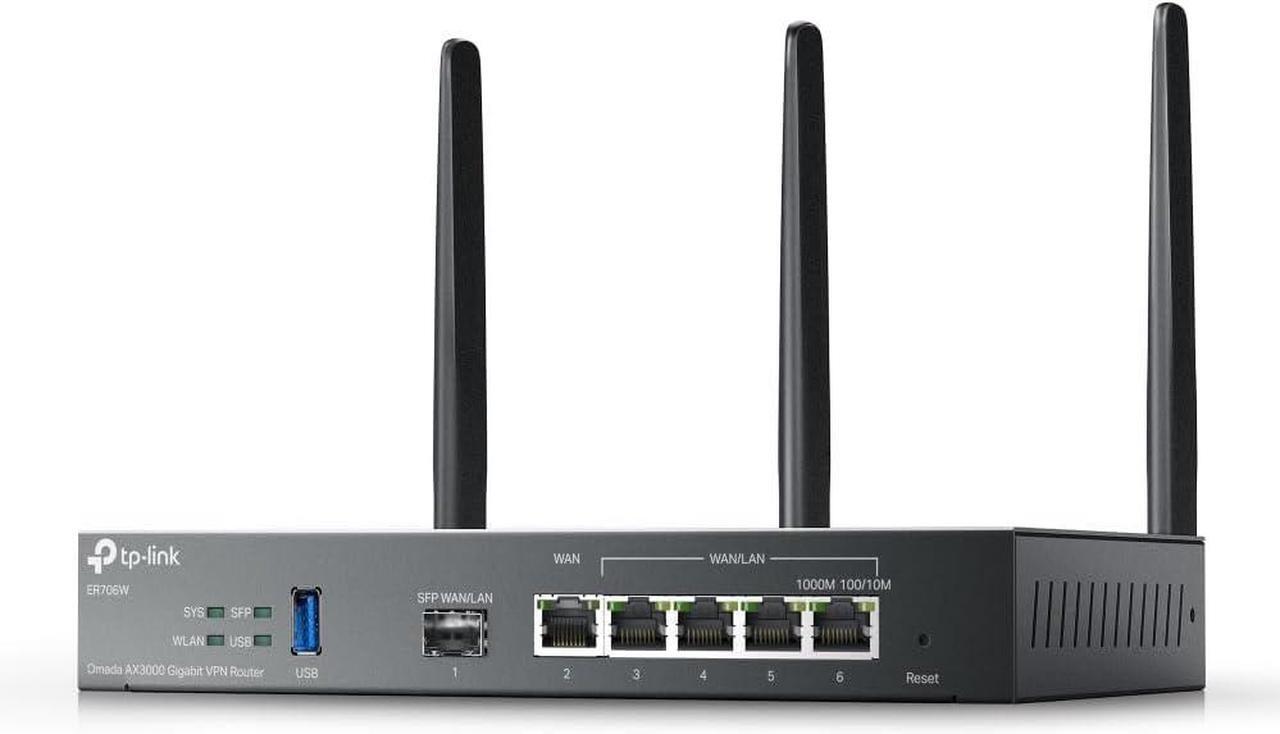 Main image of TP-Link ER706W Omada Gigabit AX3000 WiFi 6 VPN Router | 1x USB 3.0 Support USB Storage and LTE Backup with LTE dongle | Supports Omada Mesh | Easy Set-up