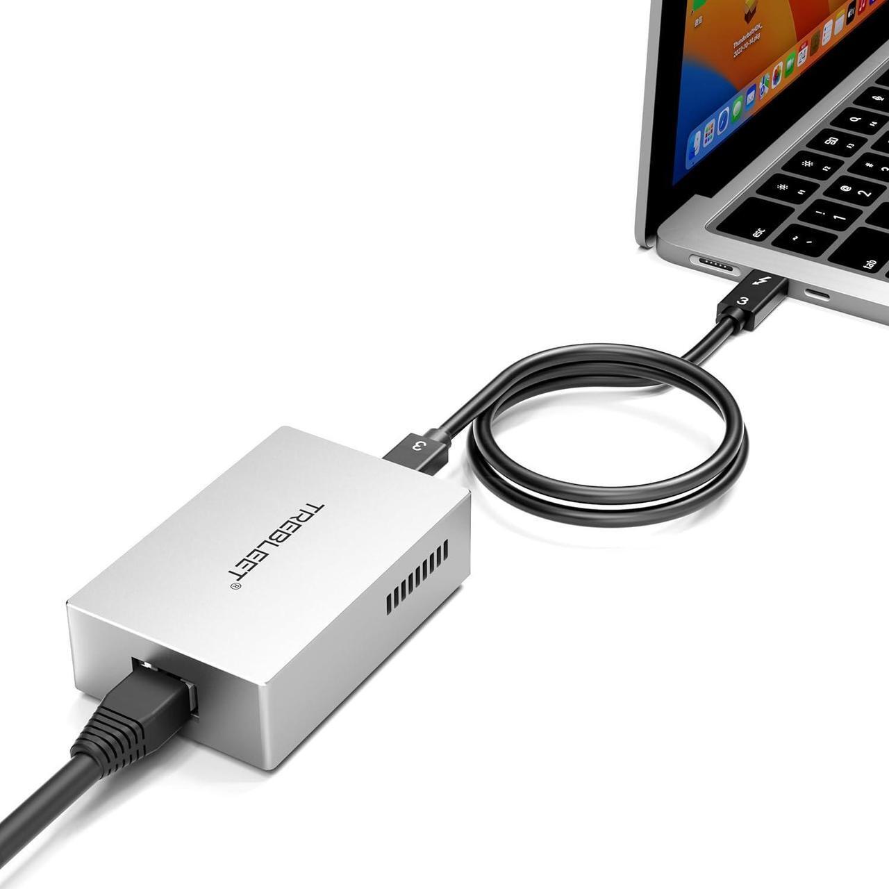 Main image of TREBLEET USB4 10GbE Ethernet Adapter, Compatible with Thunderbolt 4 and Thunderbolt 5, Built-in Silent Cooling Fan, 10GB high-Speed Network Connection Supports NAS, Windows, and Mac