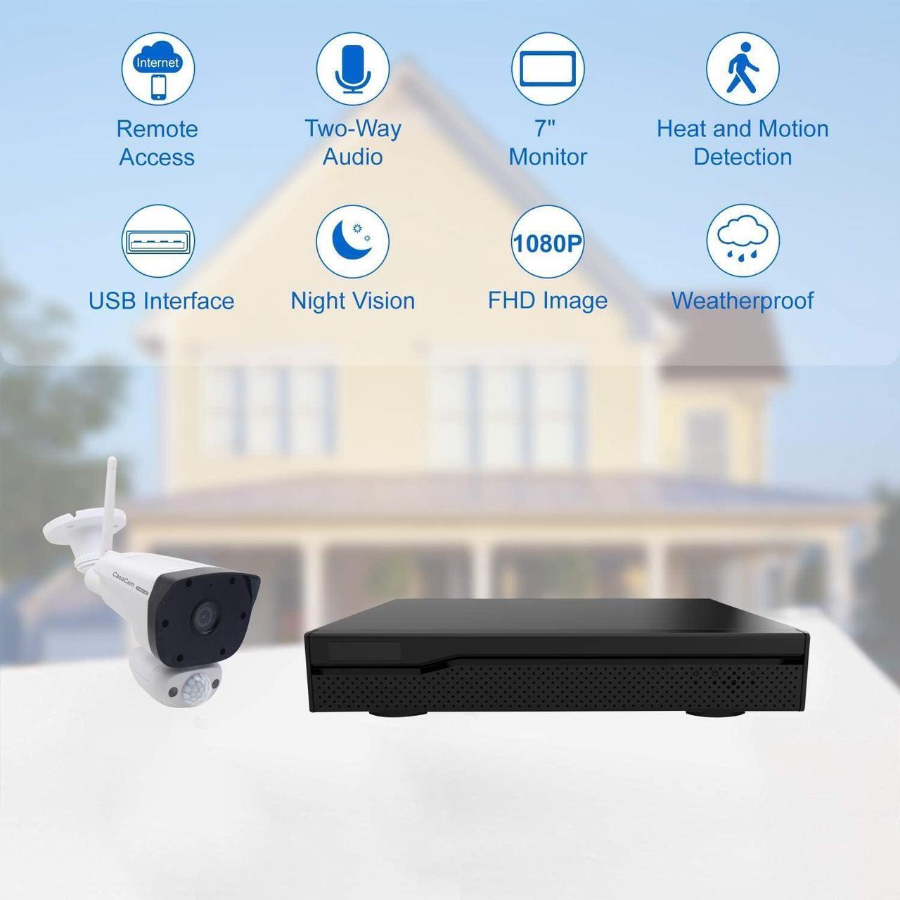 Alt view image 2 of 6 - Gadpiparty VS2004 8-CH Wireless NVR | 4 1296p (2K) Full HD Cameras | Indoor-Outdoor, Dual PIR and VMD Sensors, AC Powered, Free APP, 1TB HDD Installed