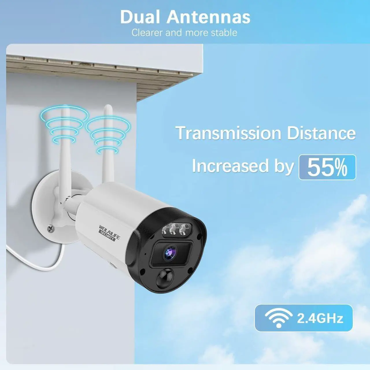 Alt view image 4 of 7 - Gadpiparty 90ft Super Night Vision & 2-Way Audio Outdoor Wireless Security Camera System, WiFi Video Surveillance, Wireless Cameras for Home Security