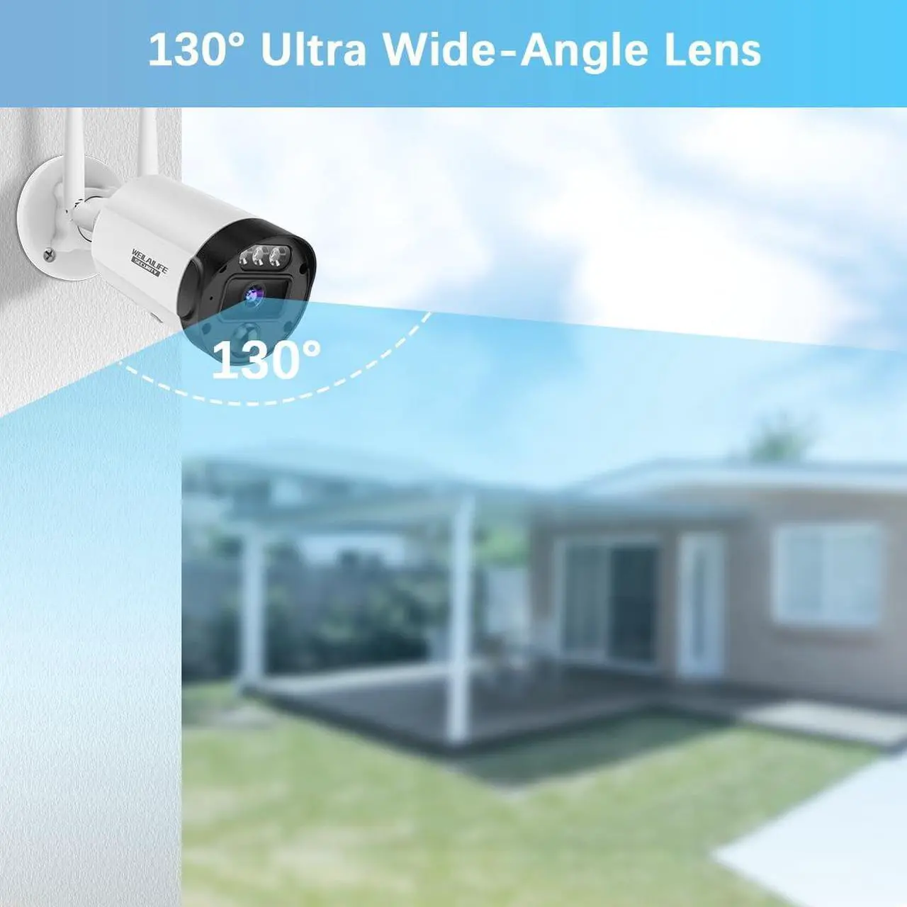 Alt view image 2 of 7 - Gadpiparty 90ft Super Night Vision & 2-Way Audio Outdoor Wireless Security Camera System, WiFi Video Surveillance, Wireless Cameras for Home Security
