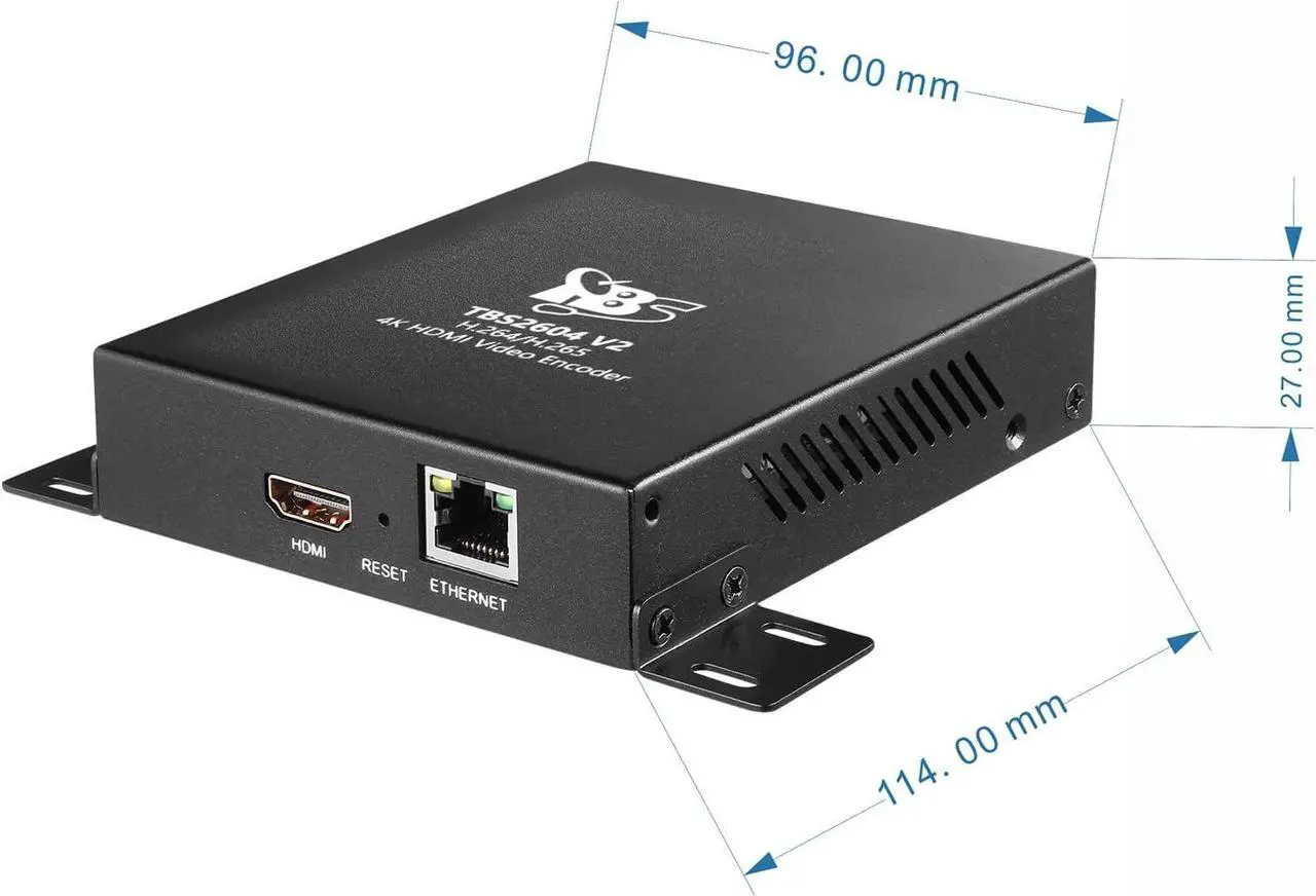 Alt view image 4 of 5 - Gadpiparty HD 4K HDMI Encoder, TBS2604v2 UHD H.264/H.265 Video Encoder Support HTTP HLS(m3u8) RTSP UDP RTMP RTMPS SRT Protocol for IPTV with Web UI Control