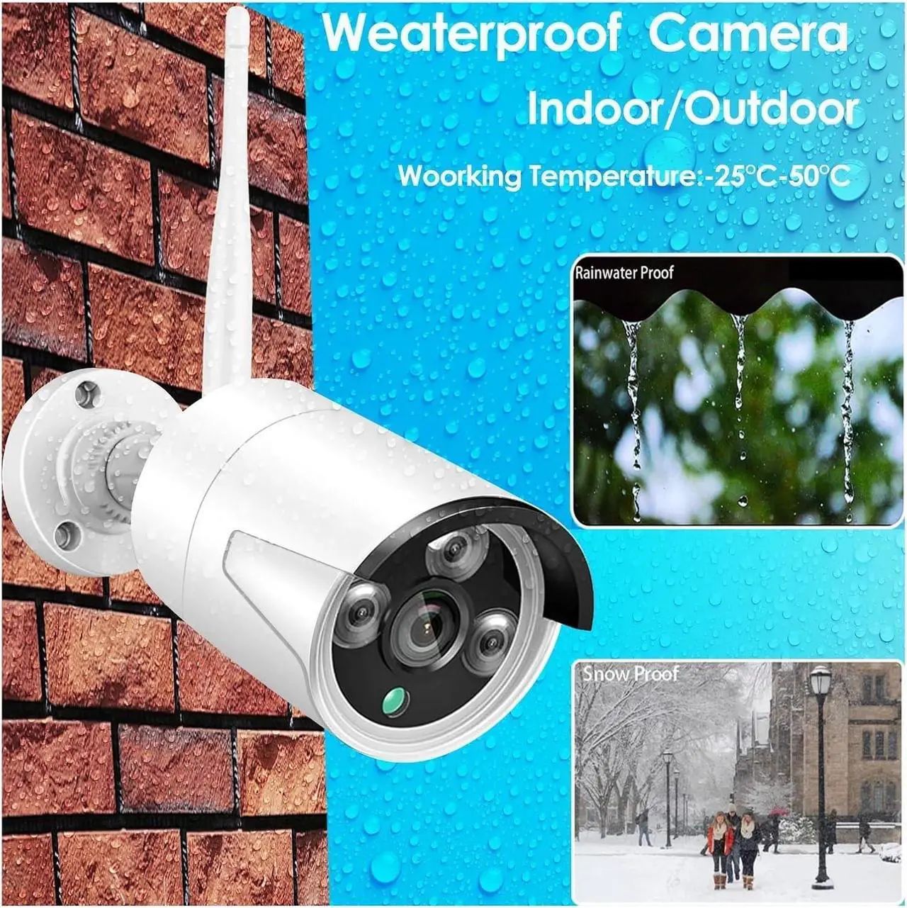 Alt view image 3 of 6 - Gadpiparty 5MP 3MP IP Waterproof Security 1080P WiFi Audio Camera Compatible for Eseecloud NVR Recorder CCTV System Kits(5.0MPAudio IPC-White)