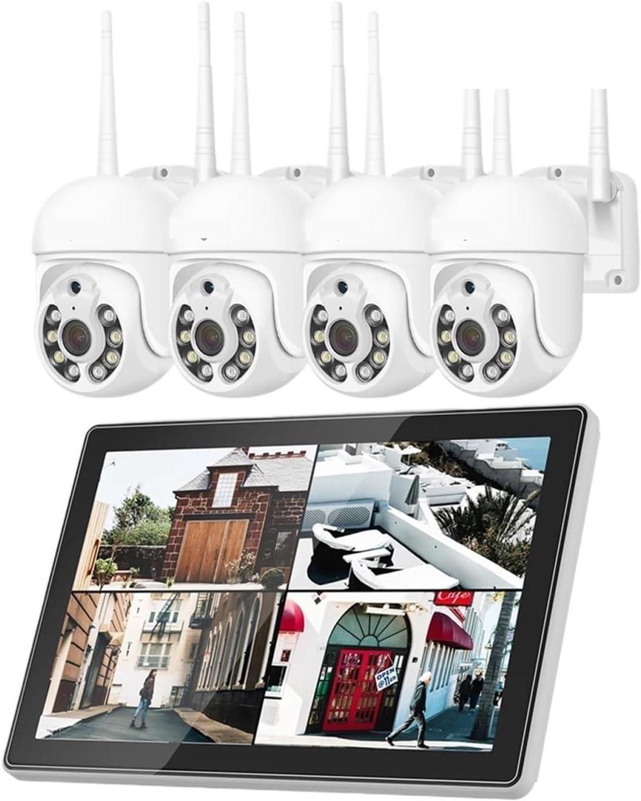 Alt view image 2 of 7 - Gadpiparty 3/5MP Wireless Security Cameras Kit Outdoor Waterproof IP Camera Surveillance CCTV System Set with 10.1" Monitor 10CH NVR(None,3MP Bullet System_A/U)