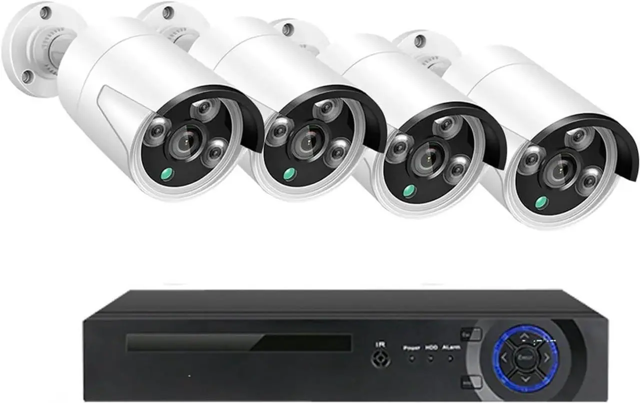 Main image of Gadpiparty 4CH NVR POE Security Monitoring Kit Closed Circuit TV System Full HD Anti-Vandalism Infrared 1080P Camera Home Outdoors(4CH1080P)