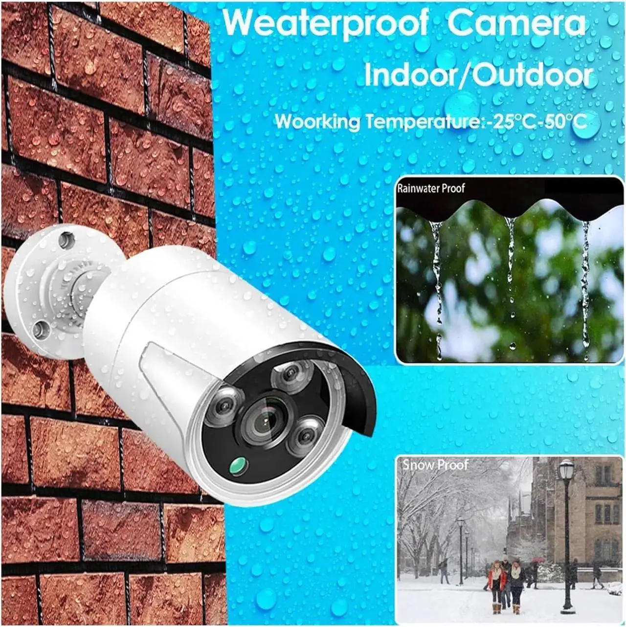 Alt view image 3 of 5 - Gadpiparty 4CH NVR POE Security Monitoring Kit Closed Circuit TV System Full HD Anti-Vandalism Infrared 1080P Camera Home Outdoors(4CH1080P)