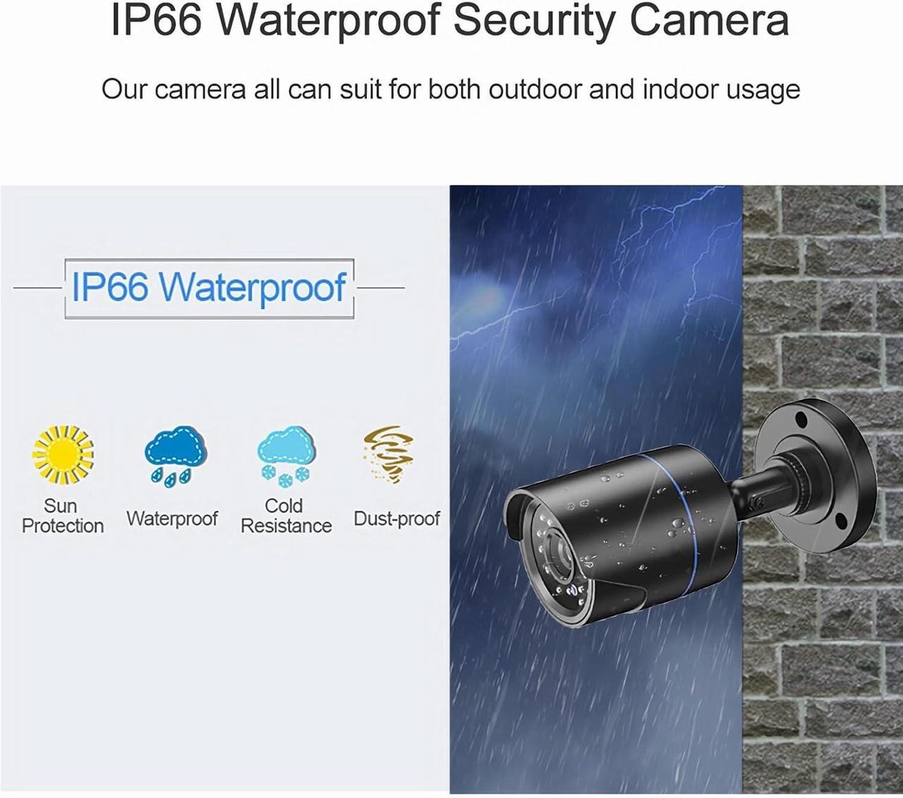 Alt view image 3 of 7 - Gadpiparty Home Security Camera System 3000TVL Surveillance DVR Kits, 4pcs Wired 5MP IP Night Vision Cameras Set with AI Motion Person Vehicle Detection, 4K NVR with 500GB Hard Drive for 24-7 Recordi