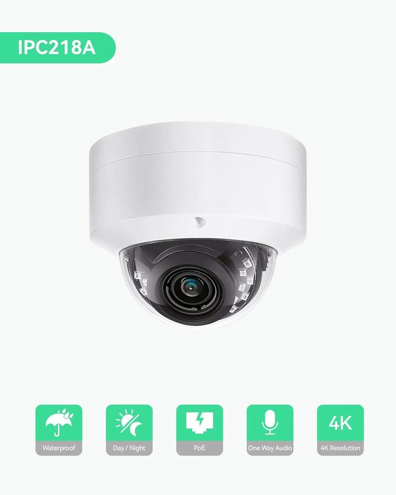 Alt view image 2 of 7 - Gadpiparty LINOVISION 4K Security Camera System with 8 Channel 4k Hik Connect PoE NVR, (6) 8MP Outdoor PoE Dome Cameras with Mic for One Way Audio, 2TB HDD, Guarding Vision App, for Retail Store, War