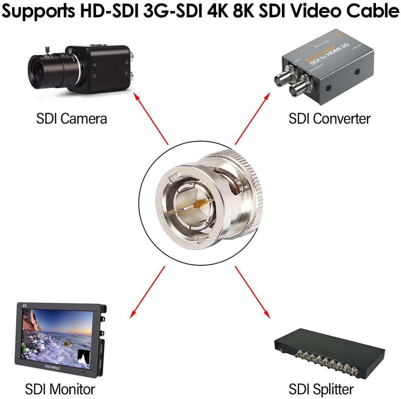 Alt view image 6 of 6 - Gadpiparty XRDS -RF SDI Cable 150FT, BNC Digital Video Cable 75 Ohm RG59 BNC Male Cables for 4K 1080P 3G/6G HD SDI Camera Monitor Recorder