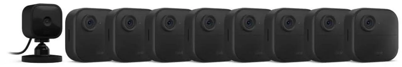 Alt view image 2 of 6 - Blink Outdoor 4 (4th Gen) + Blink Mini  Smart security camera, two-way talk, HD live view, motion detection, set up in minutes, Works with Alexa  8 camera system + Mini (Black)