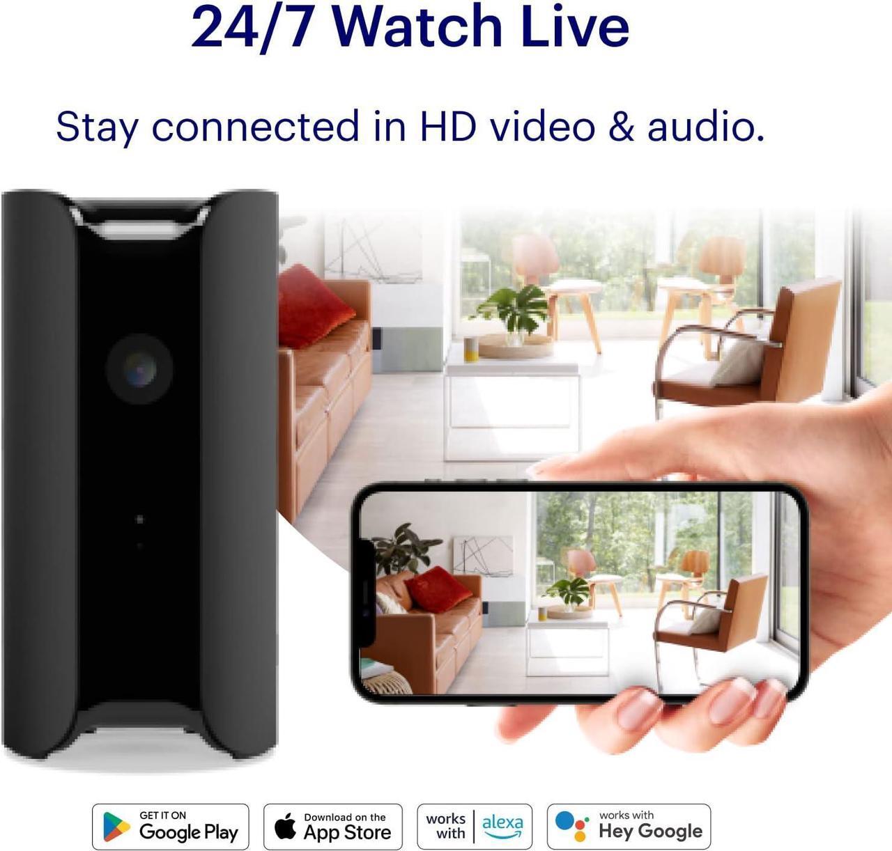 Alt view image 2 of 7 - Canary Pro Indoor Home Security Camera + 1 yr Premium Service incl. WiFi 24/7 Watch Live, 30-day Cloud Recording, Smart Alerts, Siren, Climate Monitor, Two-way Talk, Night Vision & more smart features