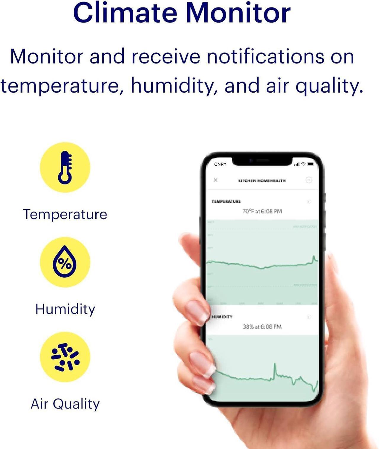 Alt view image 6 of 7 - Canary Pro Indoor Home Security Camera + 1 yr Premium Service incl. WiFi 24/7 Watch Live, 30-day Cloud Recording, Smart Alerts, Siren, Climate Monitor, Two-way Talk, Night Vision & more smart features