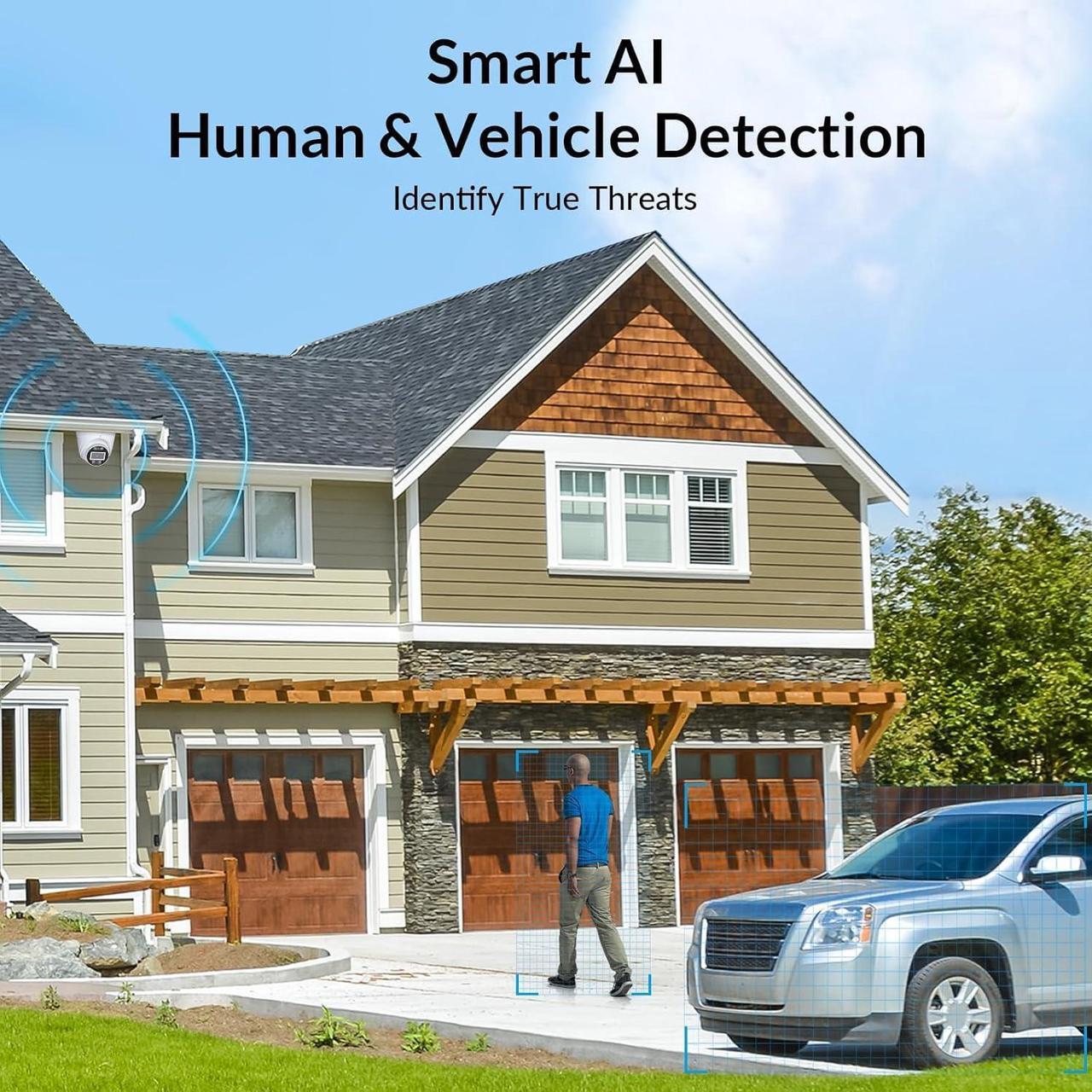 Alt view image 4 of 7 - FOSCAM 4K 8MP NVR PoE Security Camera System 8 Channel NVR 4pcs Wired Outdoors IP PoE 8MP Security Cameras, 2TB HDD, Color Night Vision, 2-Way Audio, AI Human Vehicle Detection, FNA108E-T4