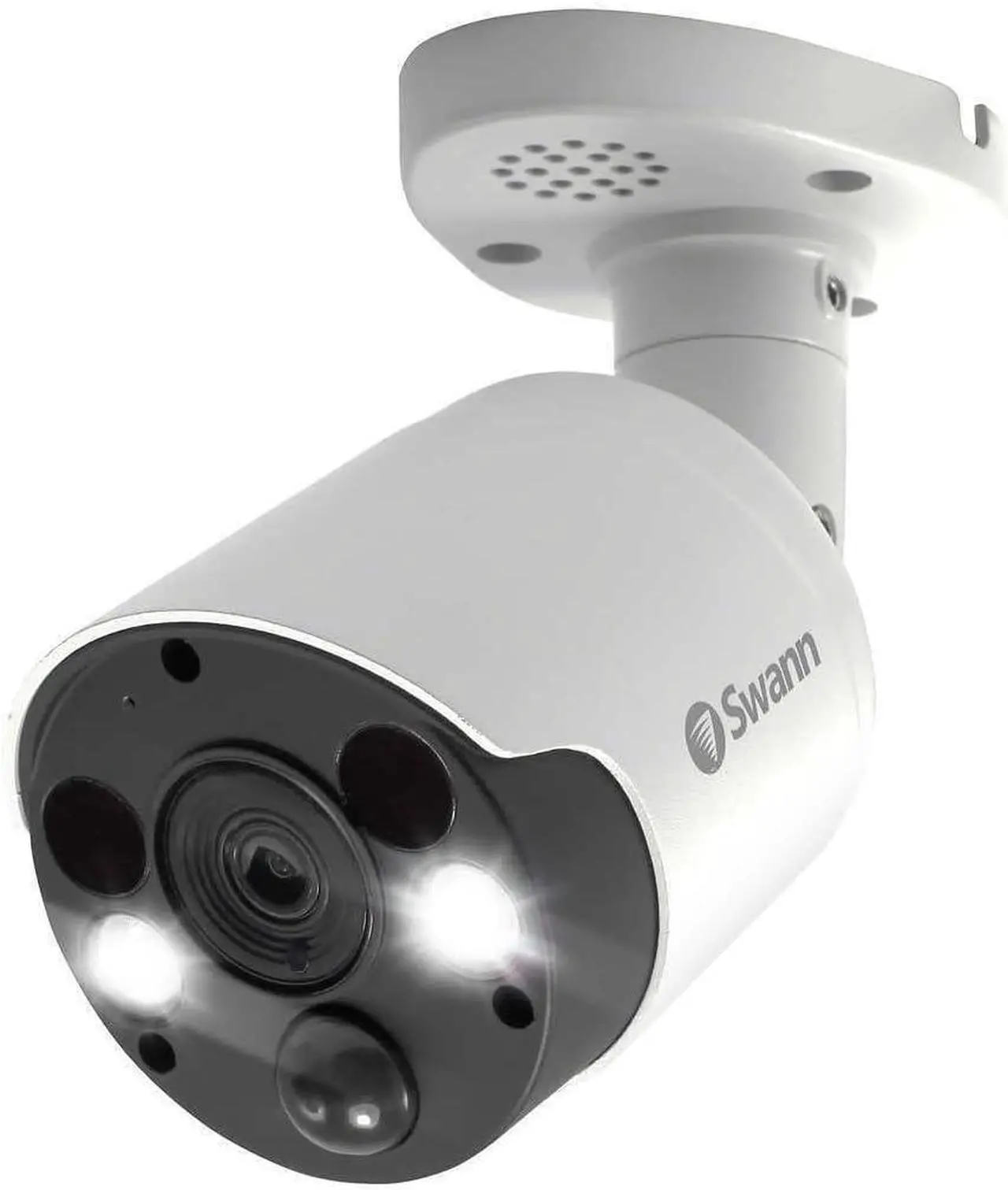 Alt view image 5 of 5 - Swann Indoor/Outdoor Home Security 4K Ultra HD NVR Wired Bullet Camera and Spotlight, Color Night Vision, Heat & Motion Sensing Light, 2-Way Audio, Siren, Compatible w/NVR w/PoE, SWNHD-887MSFB 2 Pack
