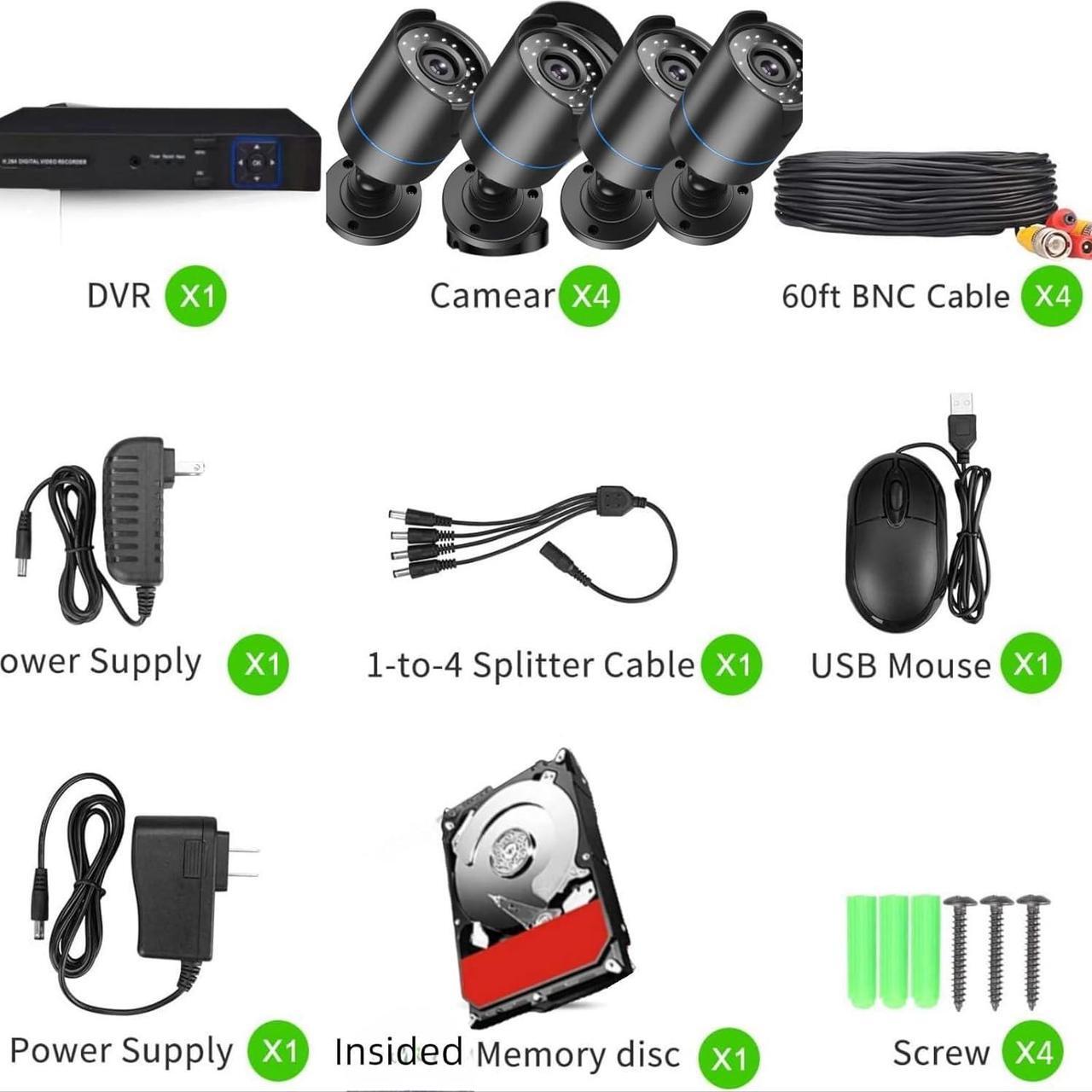 Alt view image 2 of 7 - Gadpiparty 3000TVL Home Security System Surveillance DVR Camera Kits, 4pcs Wired 5MP PoE IP Night Vision Cameras Set with AI Motion Person Vehicle Detection, 4K NVR with 512GB Hard Drive for 24-7 Rec