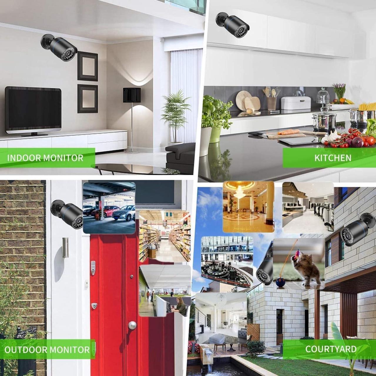 Alt view image 3 of 7 - Gadpiparty 3000TVL Home Security System Surveillance DVR Camera Kits, 4pcs Wired 5MP PoE IP Night Vision Cameras Set with AI Motion Person Vehicle Detection, 4K NVR with 512GB Hard Drive for 24-7 Rec