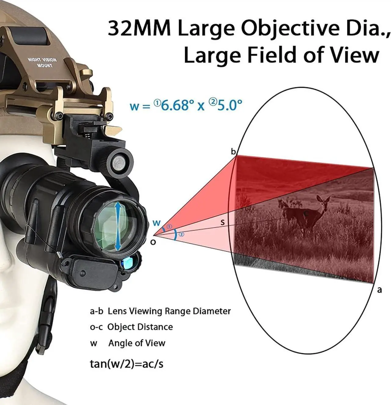 Alt view image 4 of 7 - Gadpiparty WUJITAIJI PVS 14 Night Vision Scope Night Vision monocular IR Digital Night Vision Goggles Helmet Nightvision Scopes nvg Mount Night Vision Device Telescope Outdoor 2X 200-300M (B)