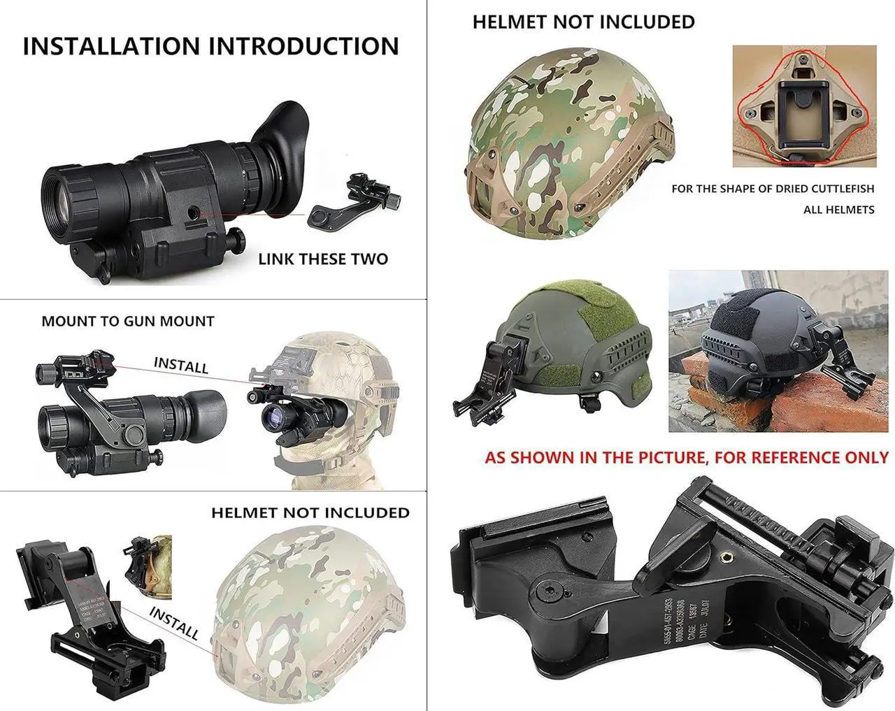 Alt view image 7 of 7 - Gadpiparty WUJITAIJI PVS 14 Night Vision Scope Night Vision monocular IR Digital Night Vision Goggles Helmet Nightvision Scopes nvg Mount Night Vision Device Telescope Outdoor 2X 200-300M (B)