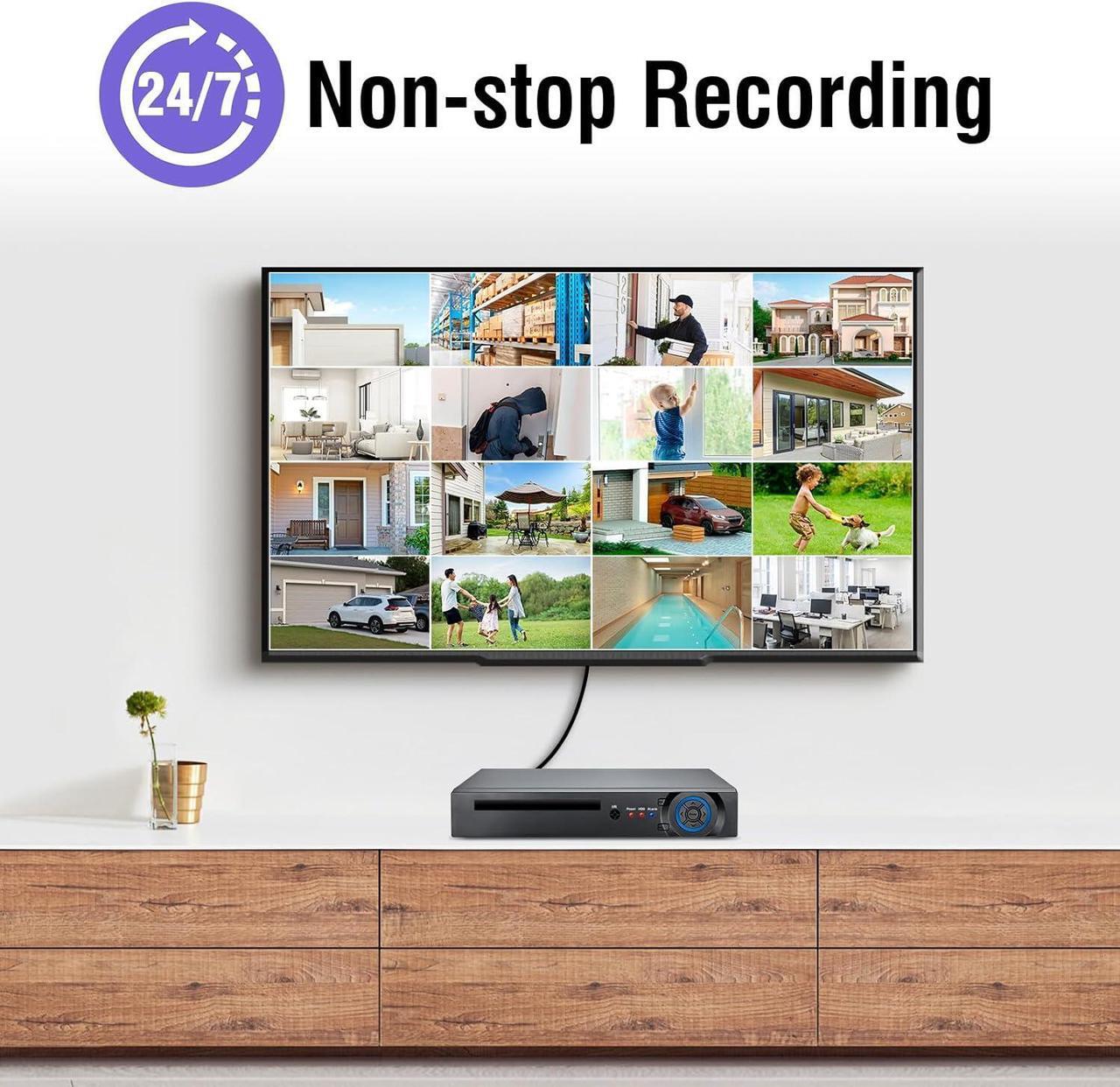 Alt view image 4 of 7 - Gadpiparty 1080p 16 Channel Security Recorder DVR, Hybrid 6-in-1 Surveillance Digital Video Recorder for up tp 5MP AHD/TVI/CVI/CVBS/IP/XVI Camera, Human Detection, Remote Access(with 1TB Hard Drive)