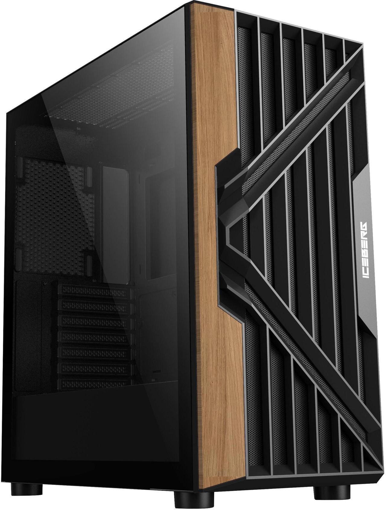 Alt view image 3 of 6 - Iceberg Wood Vector EATX Full Tower Gaming PC Case Full-View Panoramic Tempered Glass Includes Seven (7) aRGB Fans (Black)